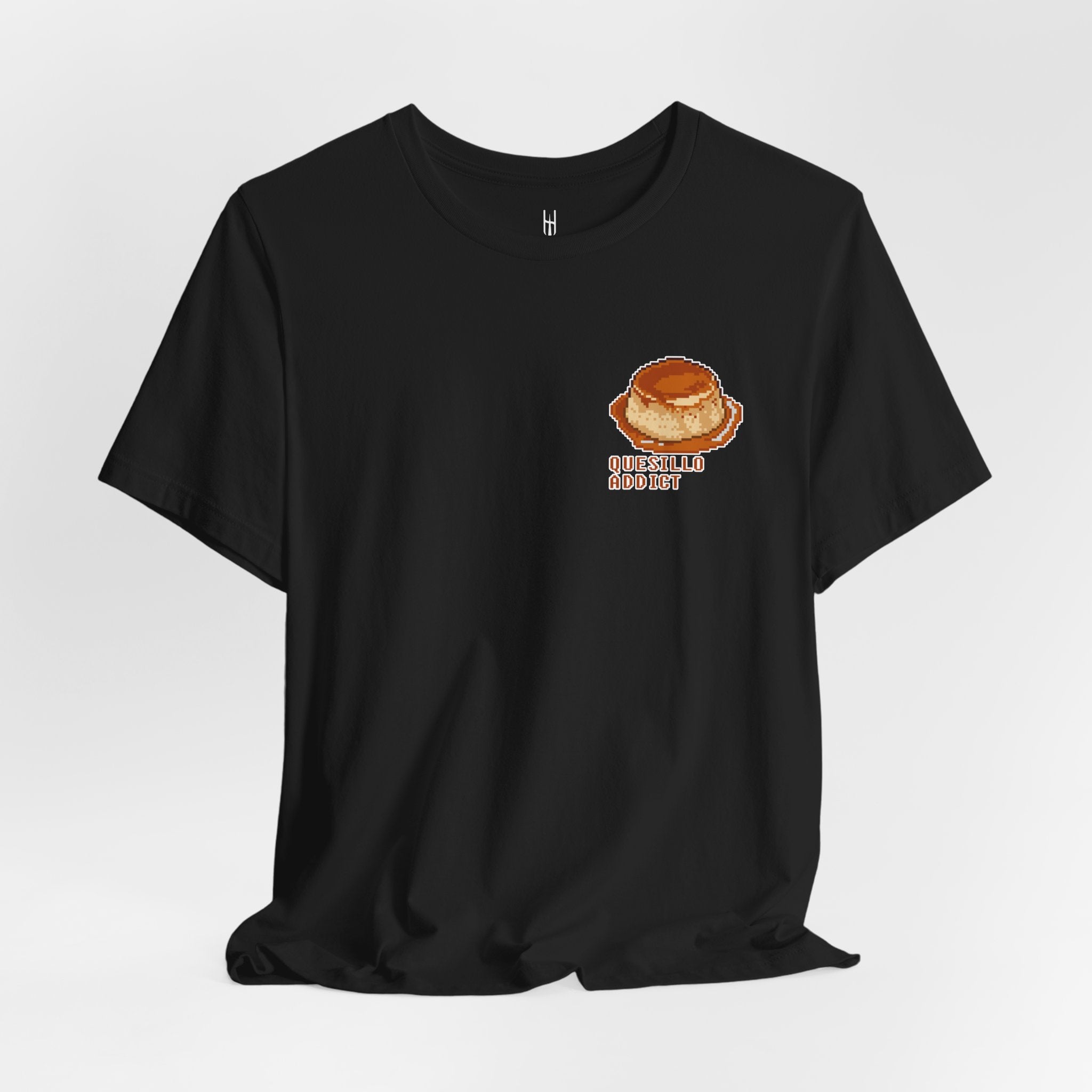 Venezuelan Quesillo Pixel Tee — Retro 8‑Bit Dessert Chest T‑Shirt
