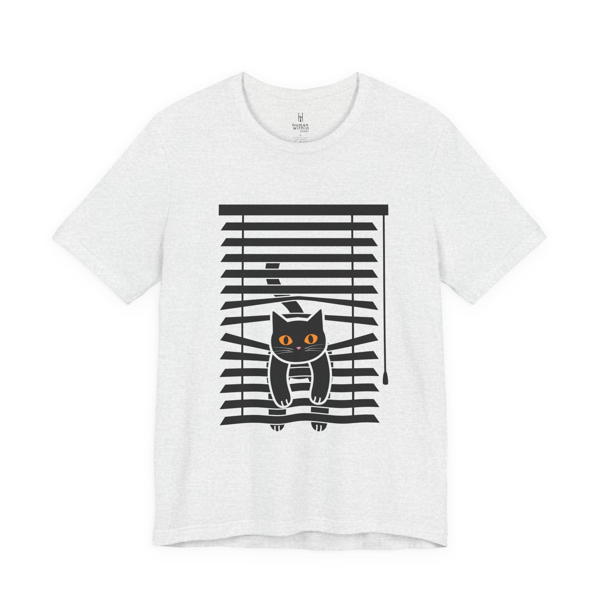 The Midnight Gaze: Black Cat in the Blinds Double-Sided Tee