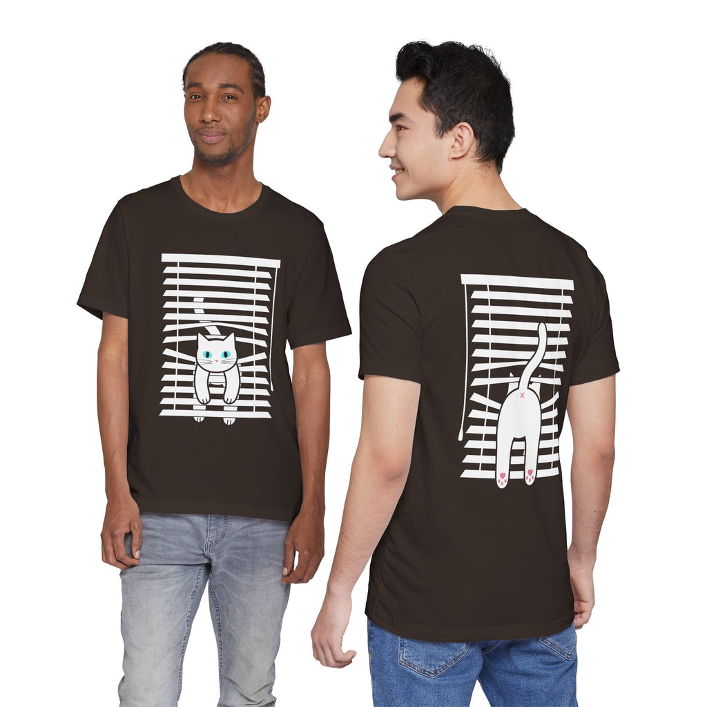 The Midnight Gaze: Cat in the Blinds Double-Sided Tee