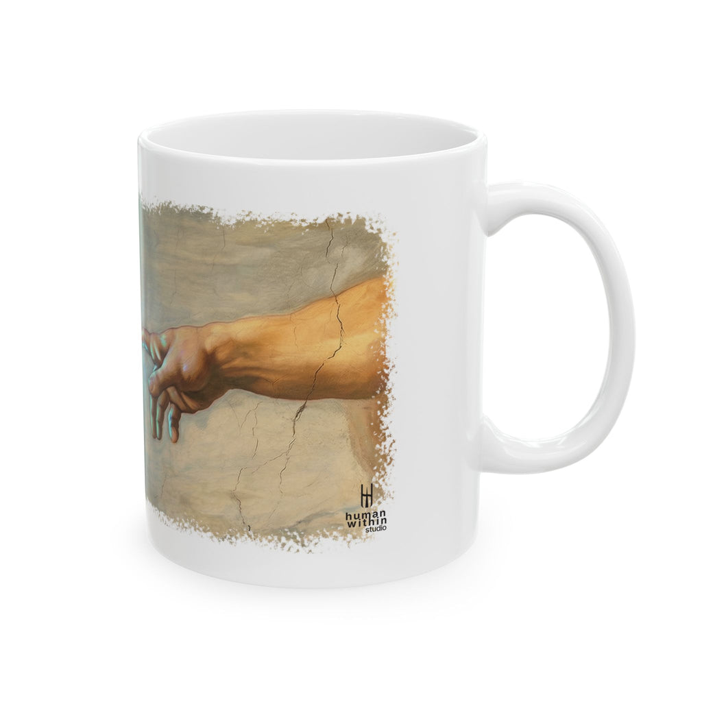 Creation Spark: Human & Robot Hands Mug