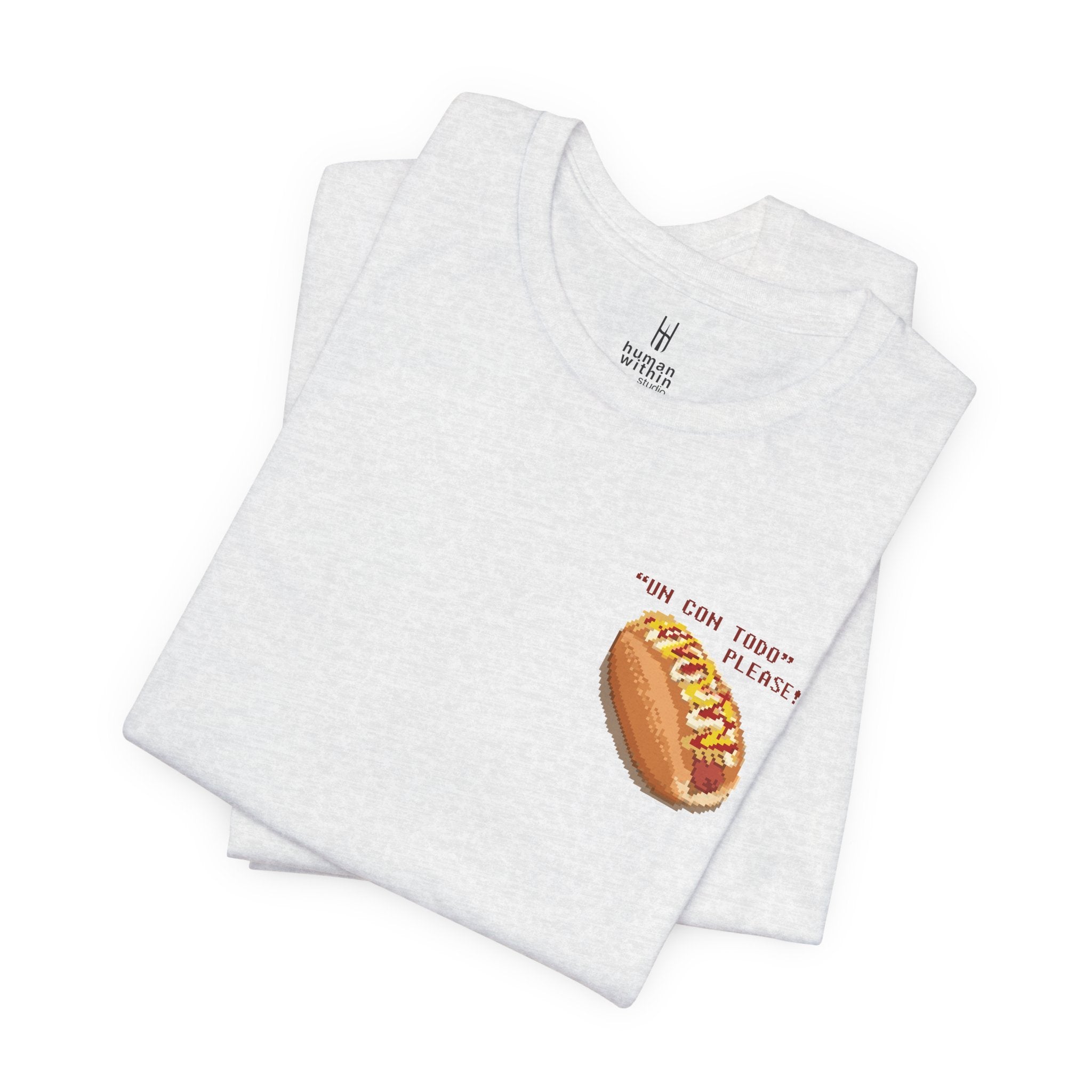 Pixel Street Food Tee — “Con Todo, Please!” Left Chest