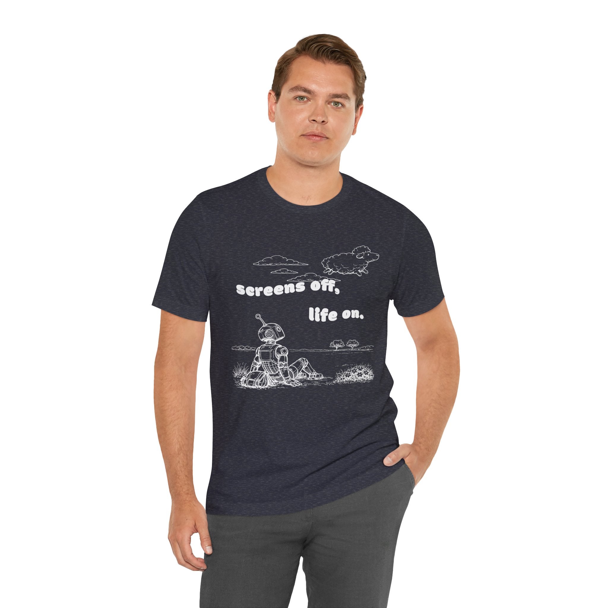 The Analog Observer: "Screens Off, Life On" Dark Retro Tee
