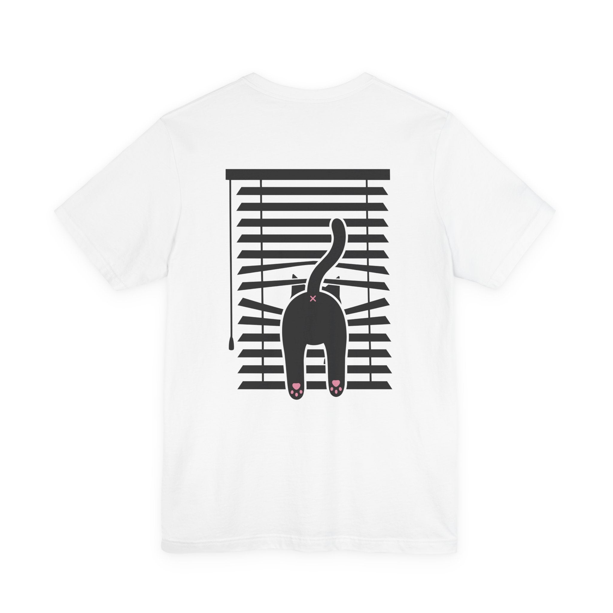 The Midnight Gaze: Black Cat in the Blinds Double-Sided Tee