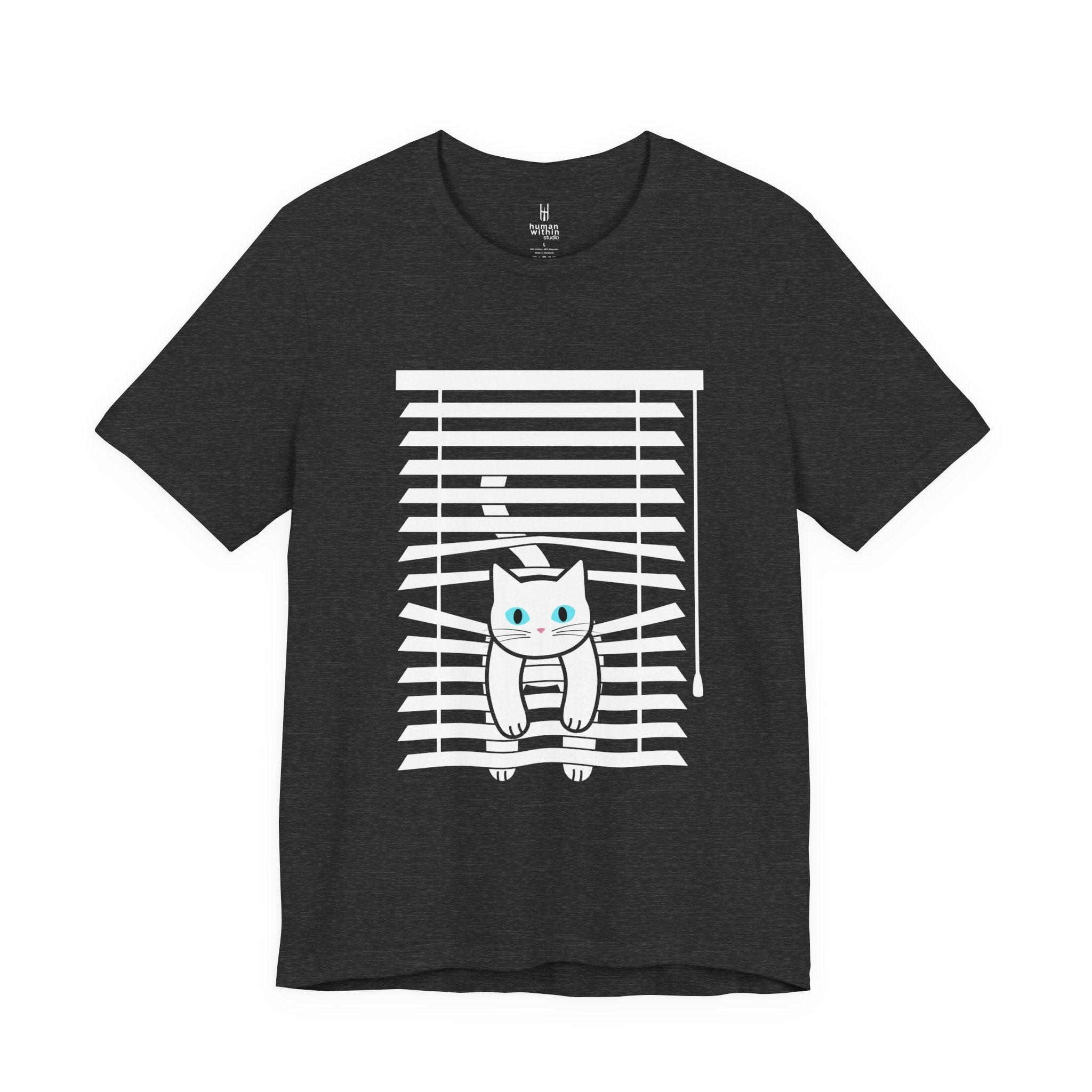 The Midnight Gaze: Cat in the Blinds Double-Sided Tee