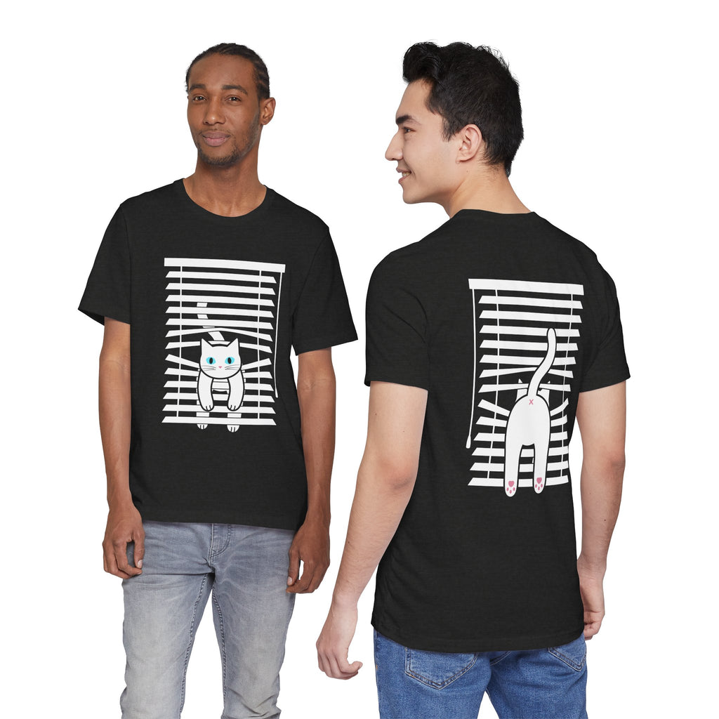 The Midnight Gaze: Cat in the Blinds Double-Sided Tee
