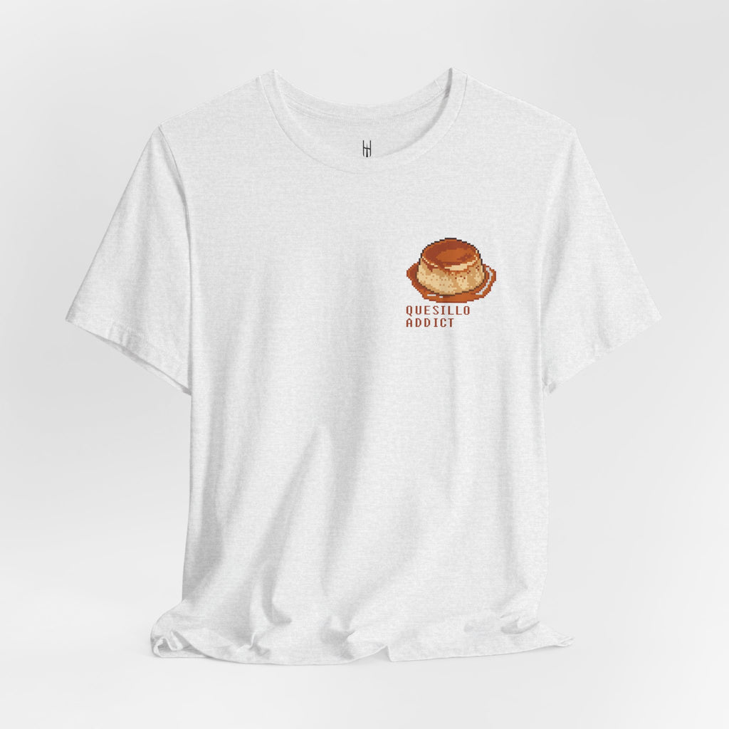 Venezuelan Quesillo Pixel Tee — Retro 8‑Bit Dessert Chest T‑Shirt
