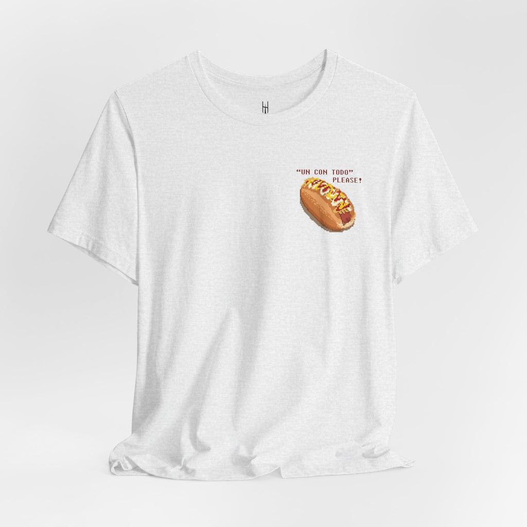 Pixel Street Food Tee — “Con Todo, Please!” Left Chest
