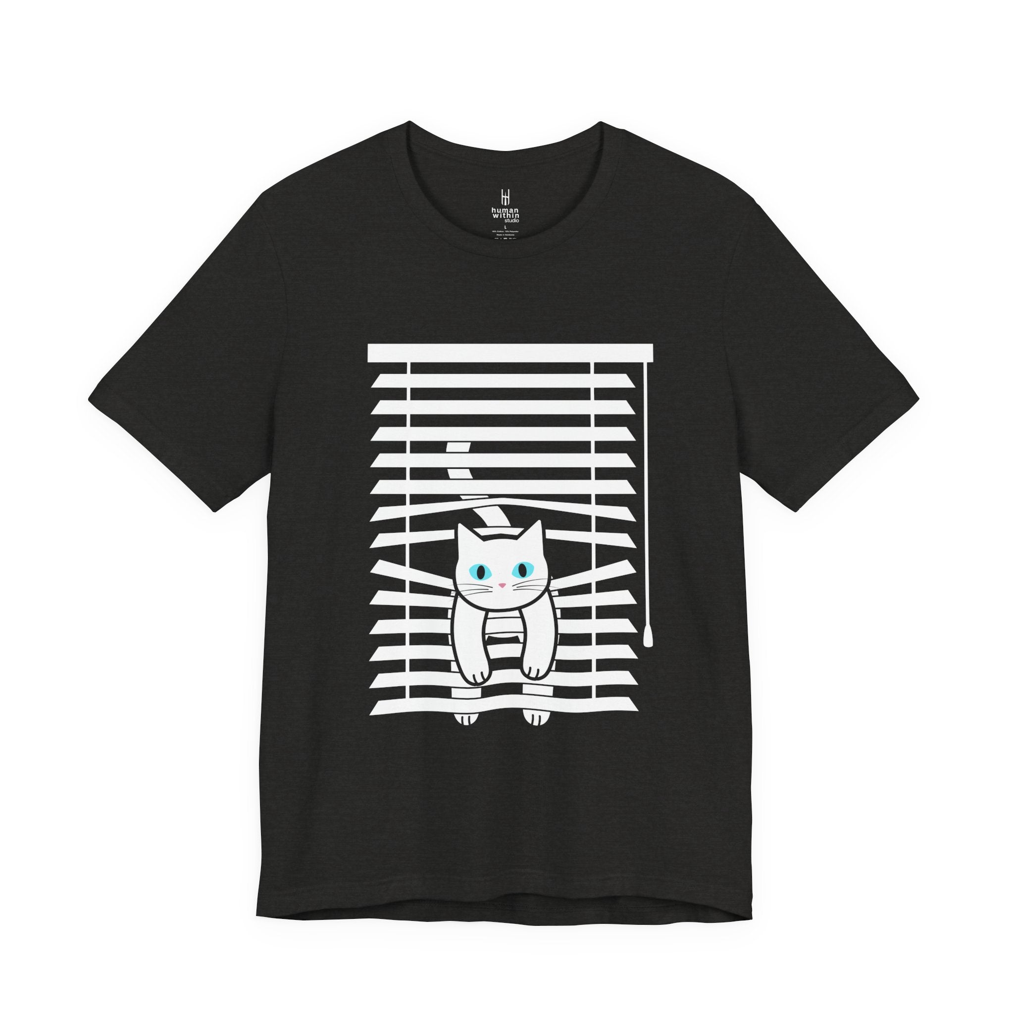 The Midnight Gaze: Cat in the Blinds Double-Sided Tee