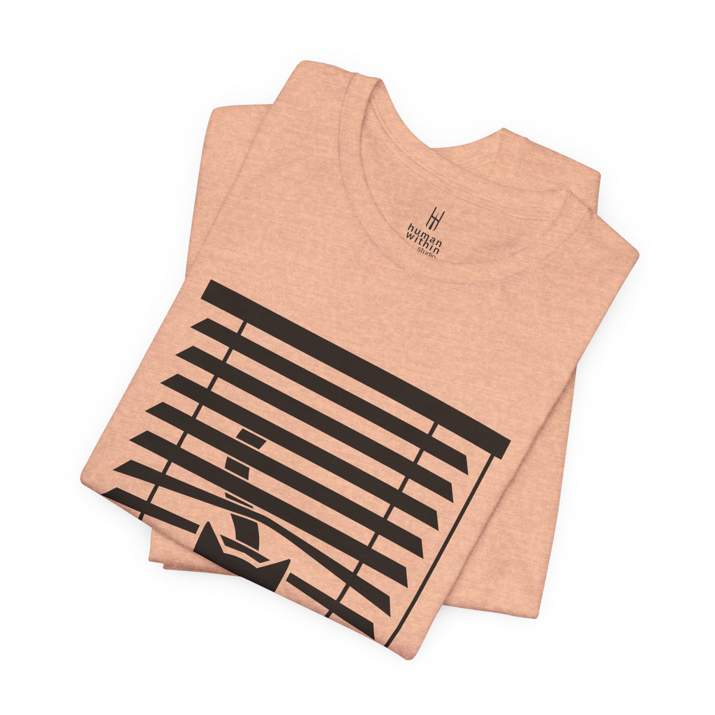 The Midnight Gaze: Black Cat in the Blinds Double-Sided Tee