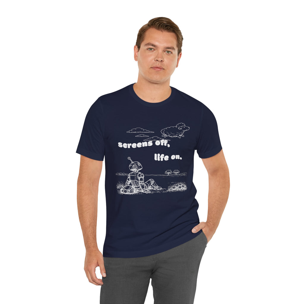 The Analog Observer: "Screens Off, Life On" Dark Retro Tee