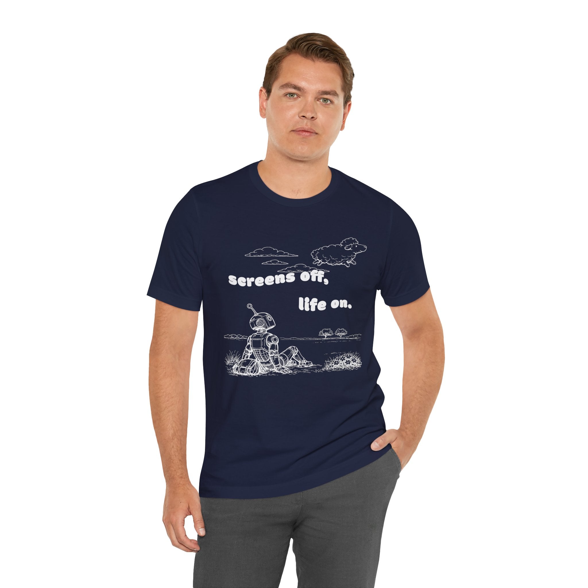 The Analog Observer: "Screens Off, Life On" Dark Retro Tee