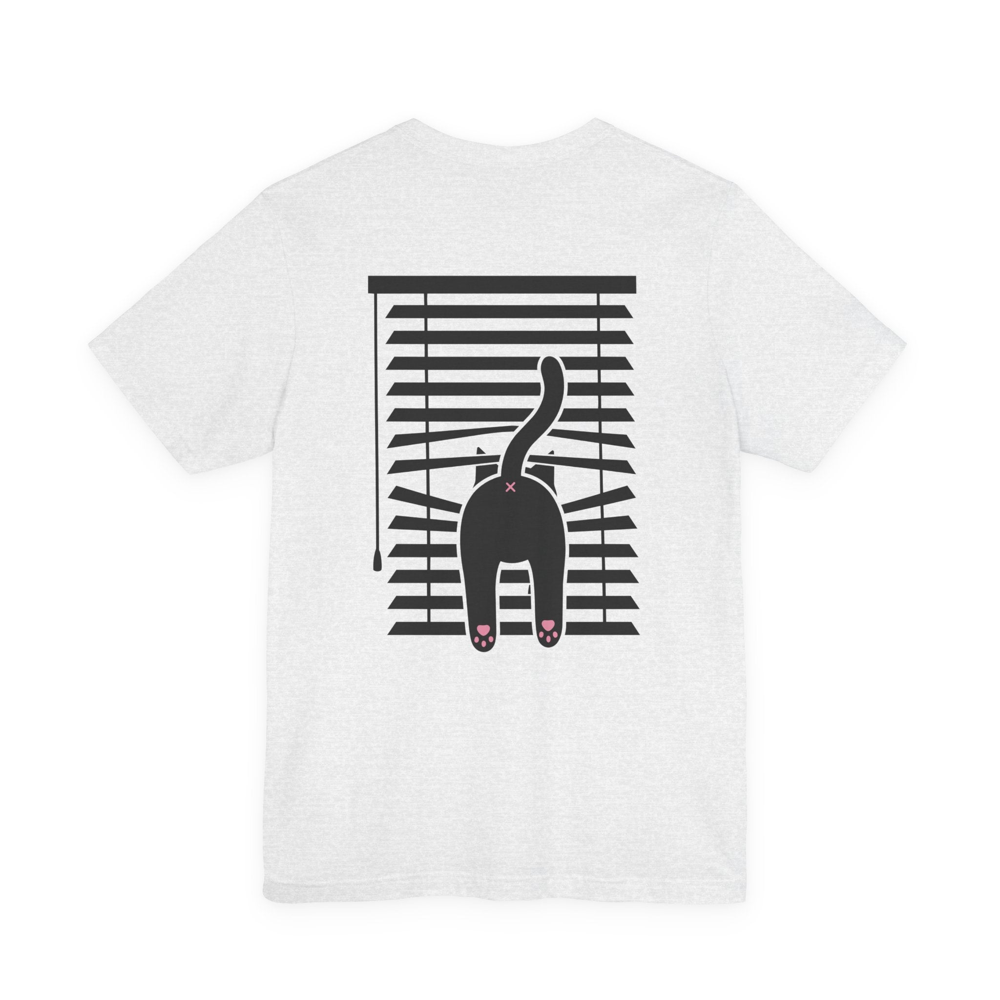 The Midnight Gaze: Black Cat in the Blinds Double-Sided Tee