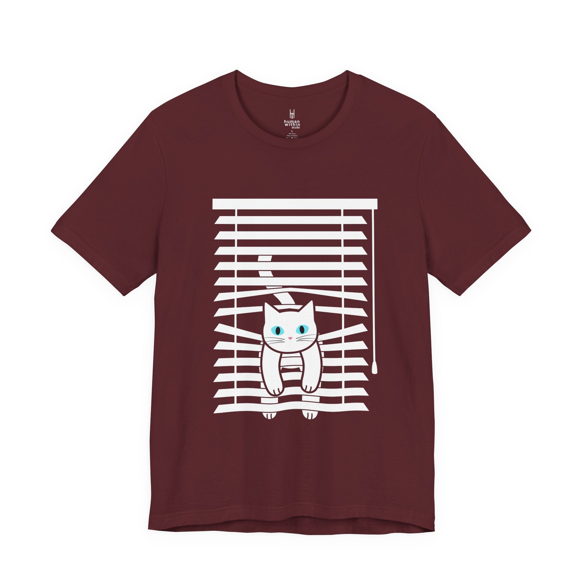 The Midnight Gaze: Cat in the Blinds Double-Sided Tee