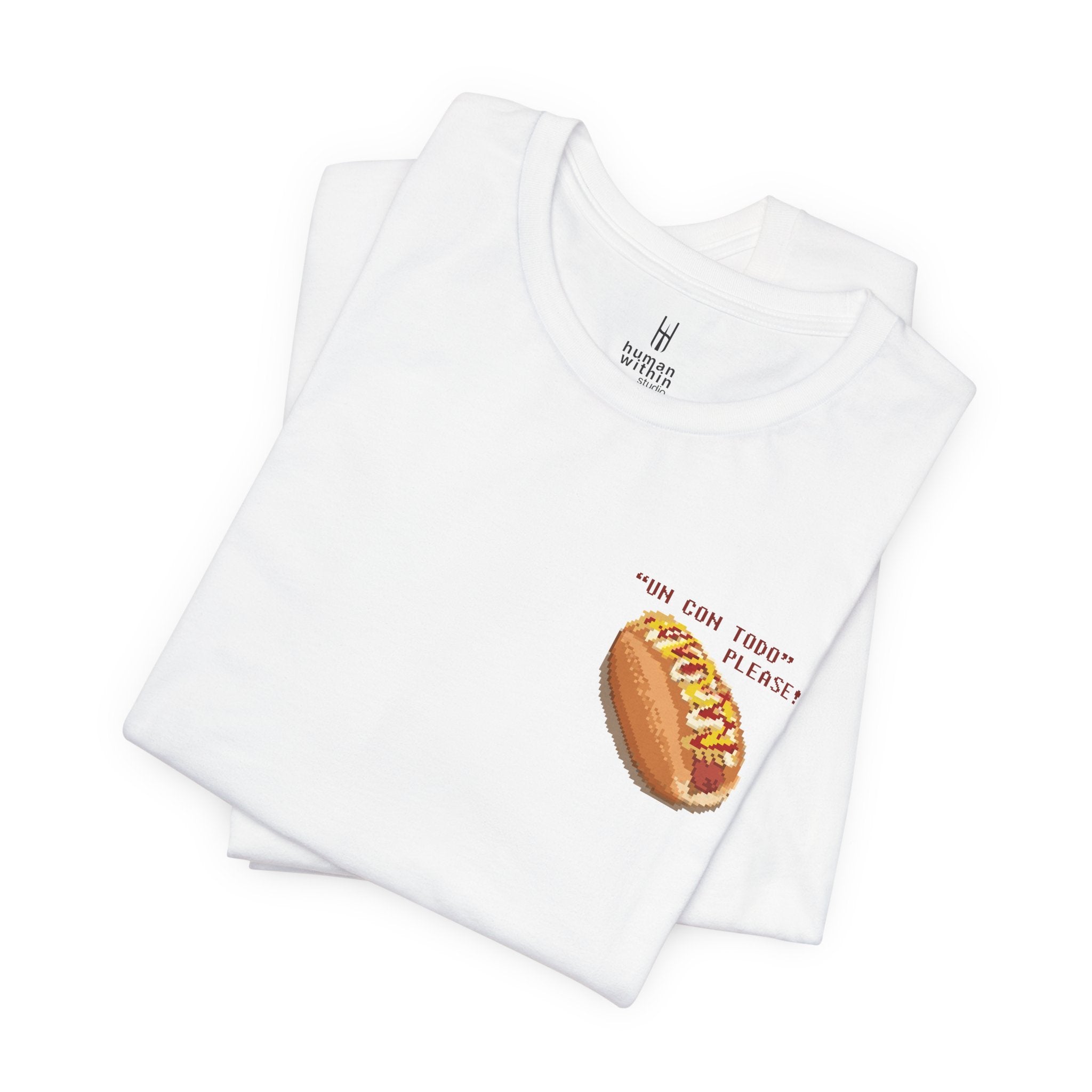 Pixel Street Food Tee — “Con Todo, Please!” Left Chest