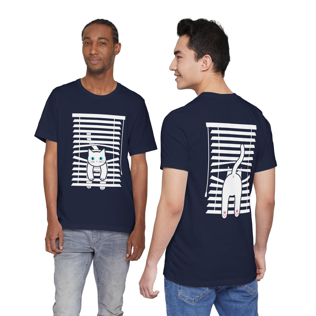 The Midnight Gaze: Cat in the Blinds Double-Sided Tee