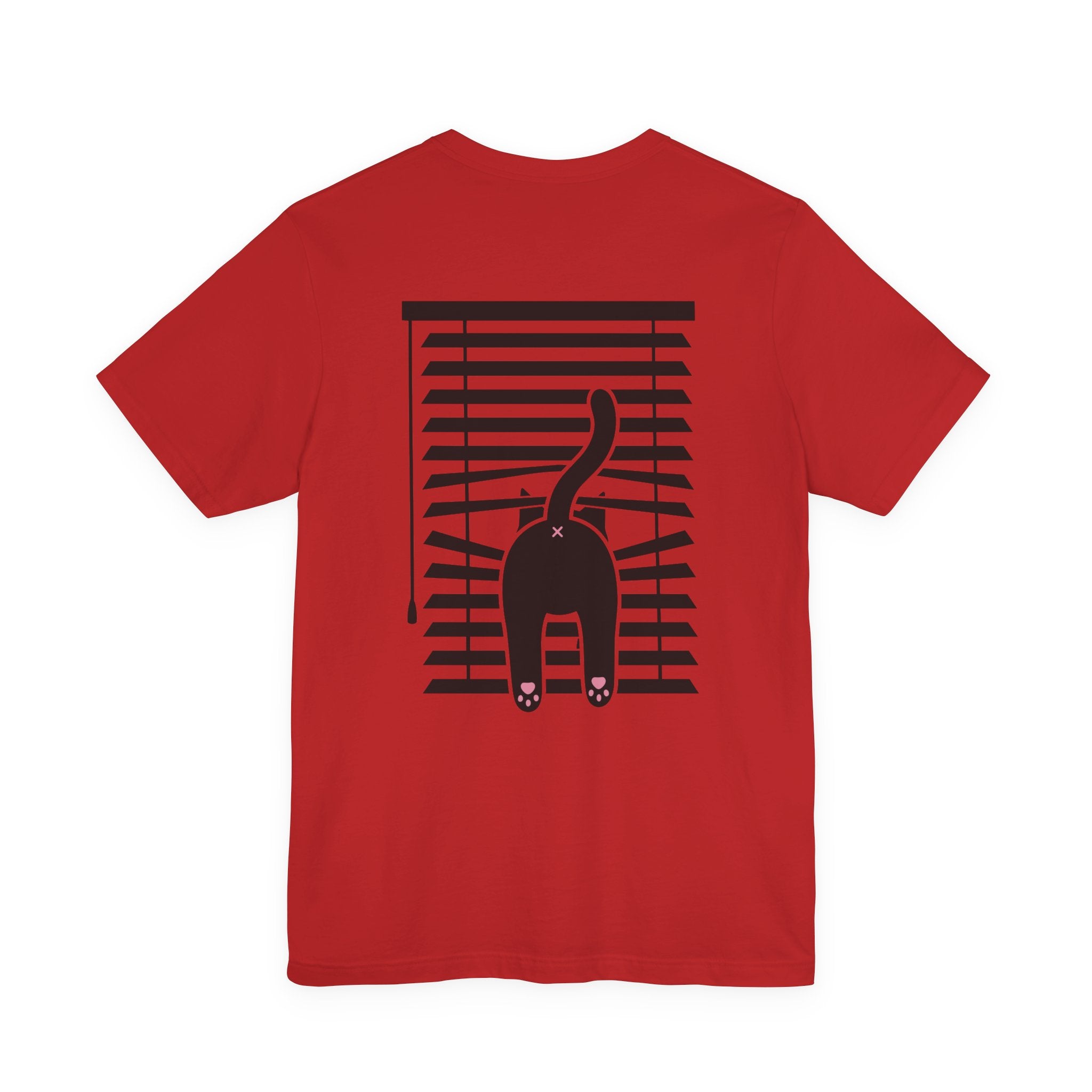 The Midnight Gaze: Black Cat in the Blinds Double-Sided Tee