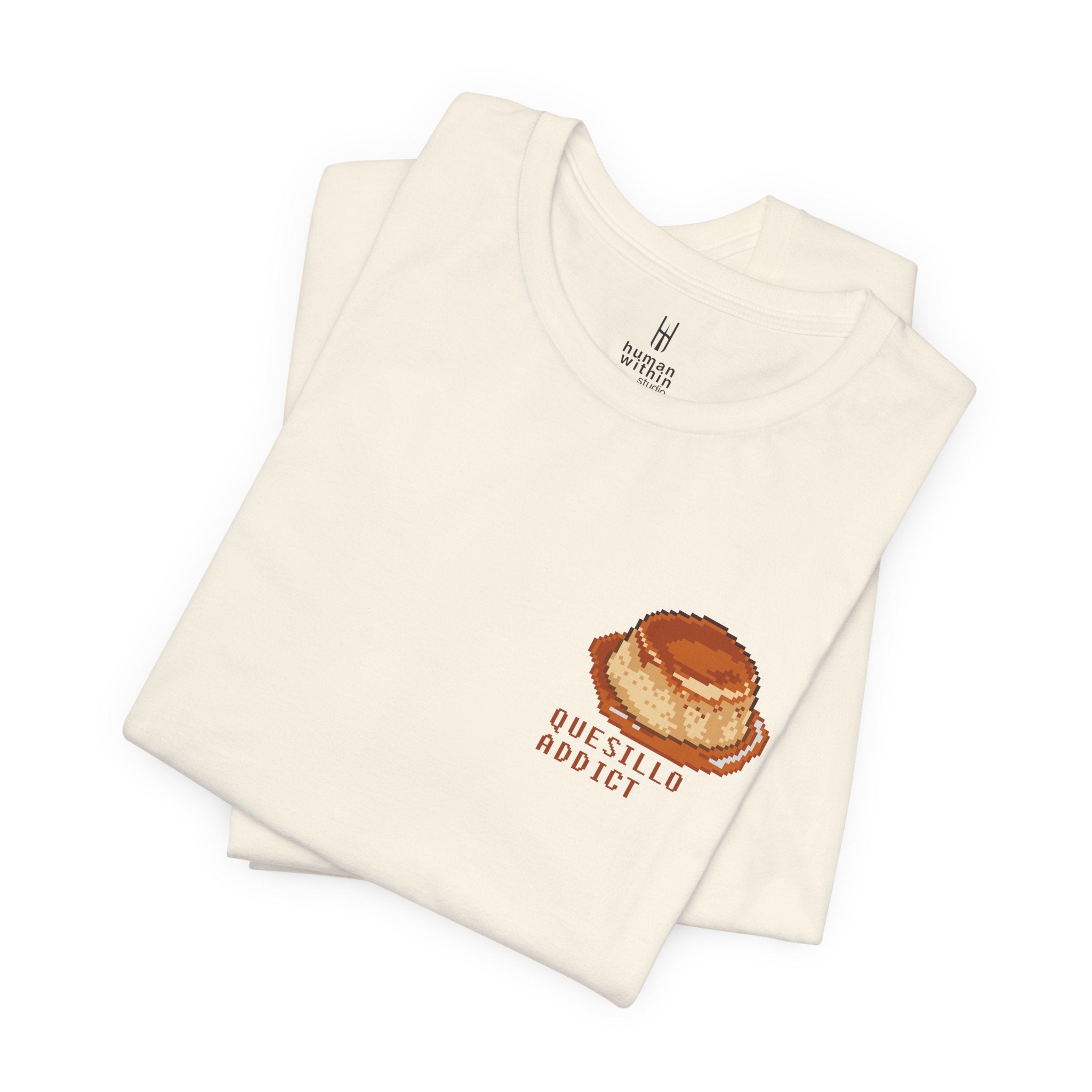 Venezuelan Quesillo Pixel Tee — Retro 8‑Bit Dessert Chest T‑Shirt