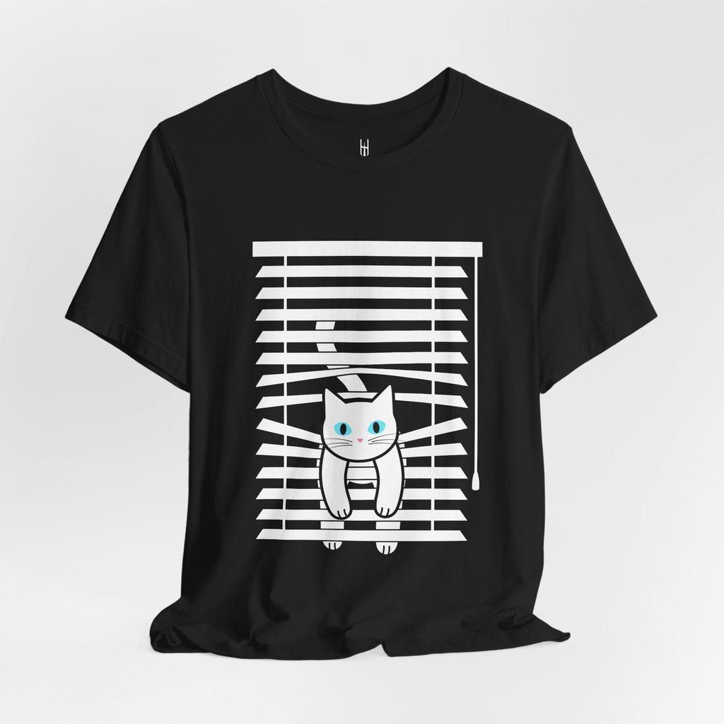 The Midnight Gaze: Cat in the Blinds Double-Sided Tee