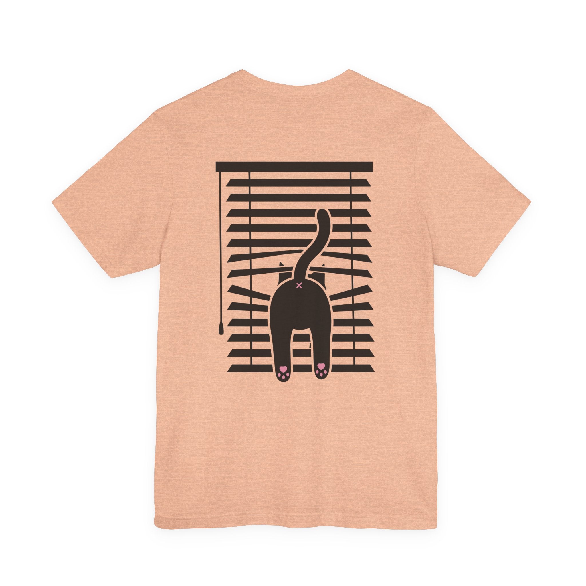 The Midnight Gaze: Black Cat in the Blinds Double-Sided Tee