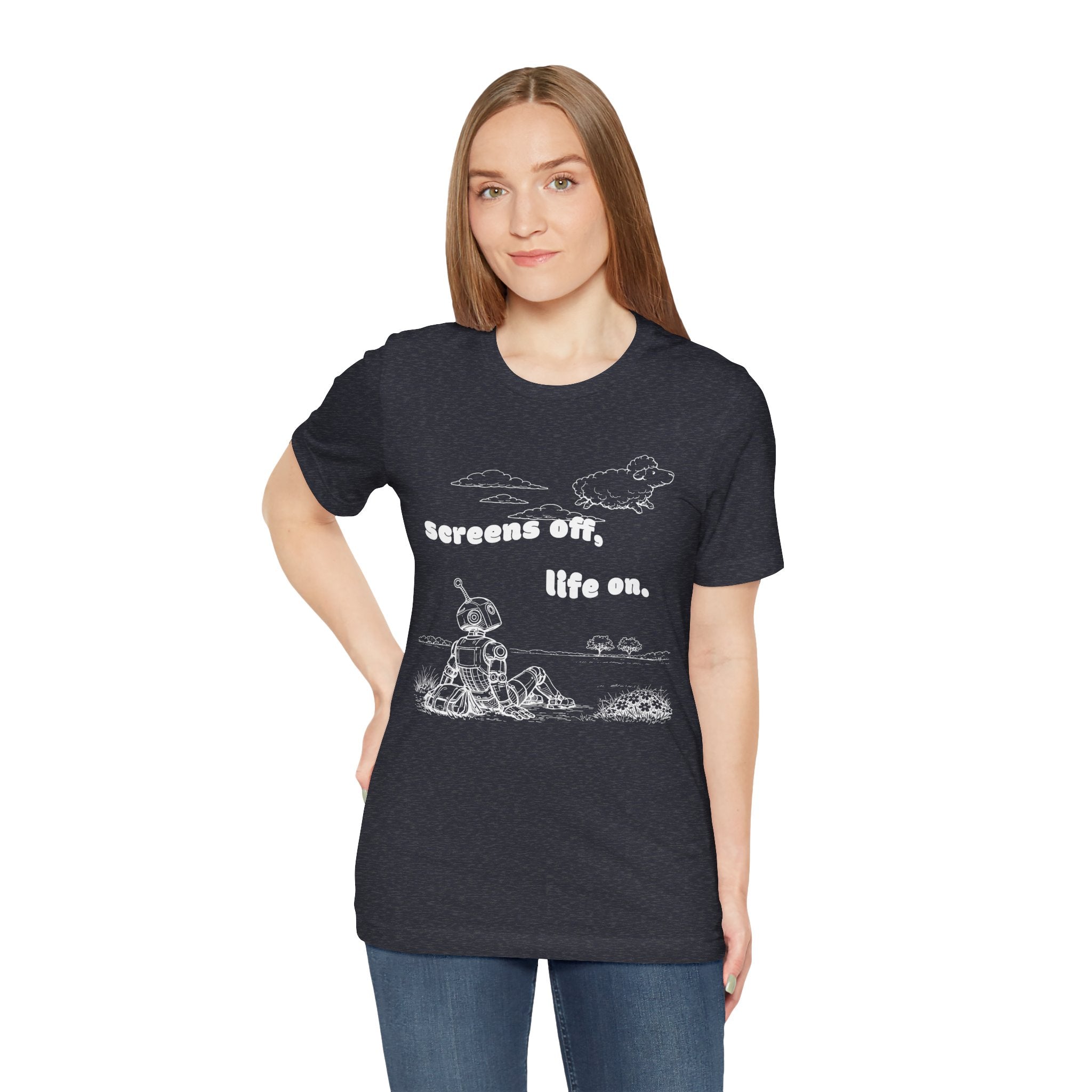 The Analog Observer: "Screens Off, Life On" Dark Retro Tee