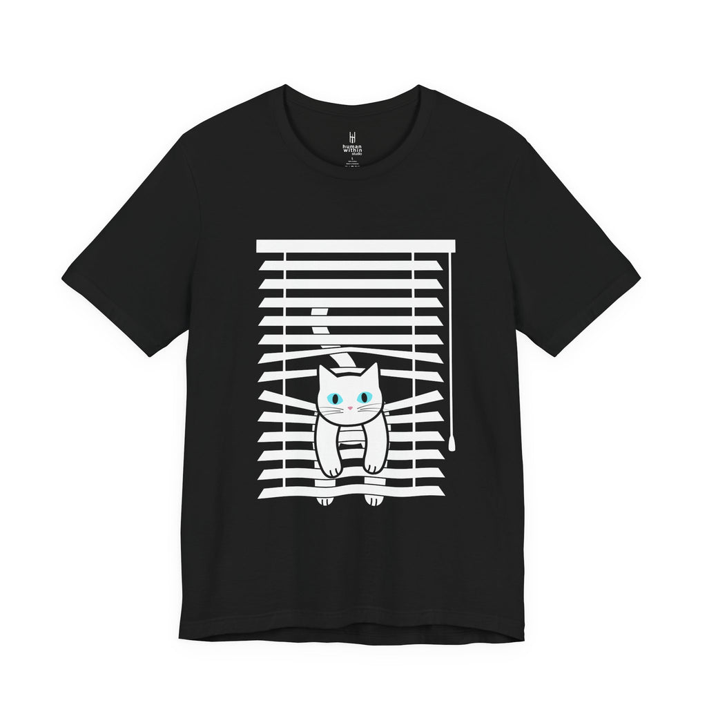 The Midnight Gaze: Cat in the Blinds Double-Sided Tee