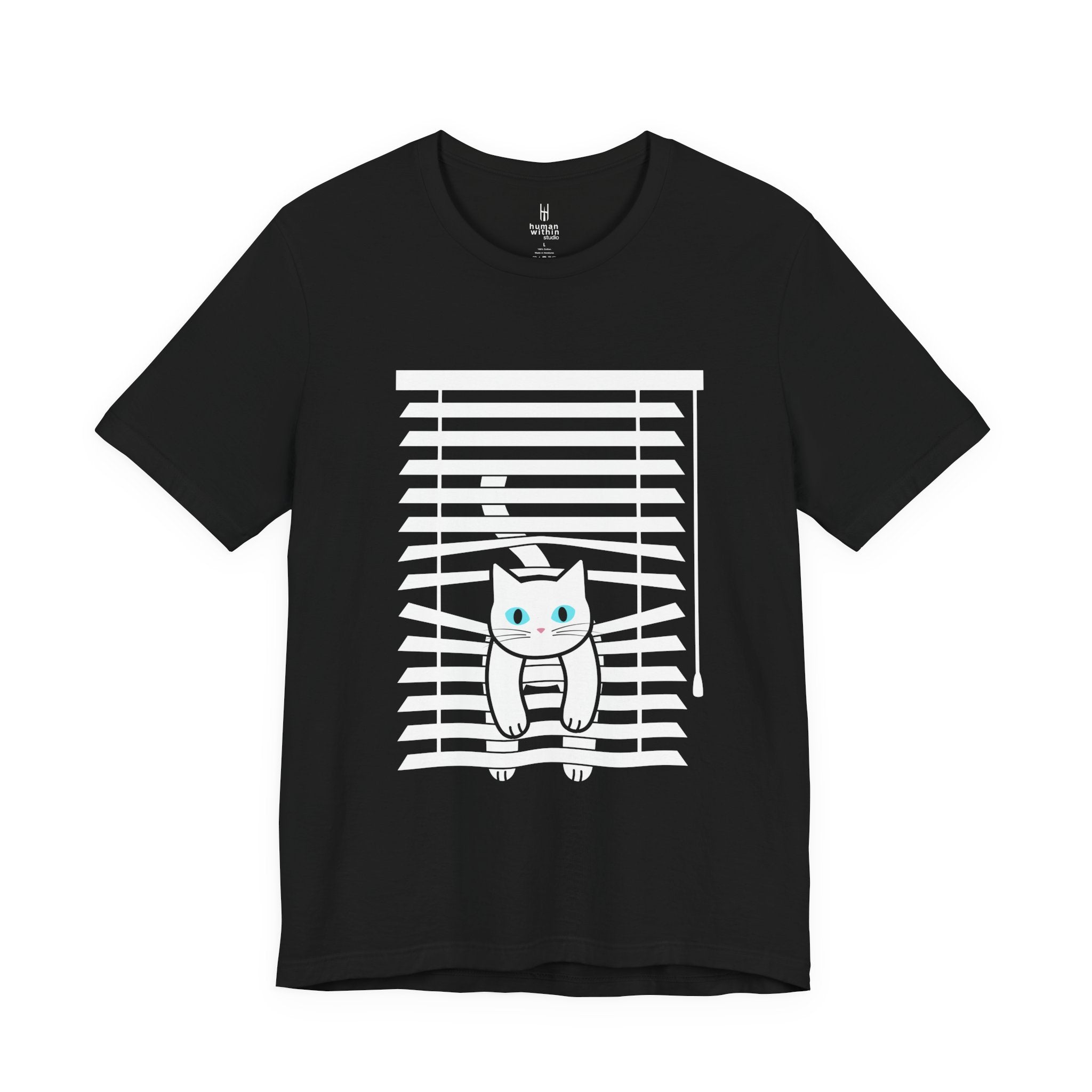 The Midnight Gaze: Cat in the Blinds Double-Sided Tee