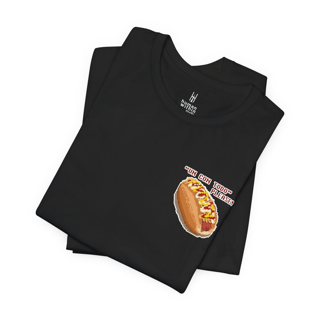 Pixel Street Food Tee — “Con Todo, Please!” Left Chest