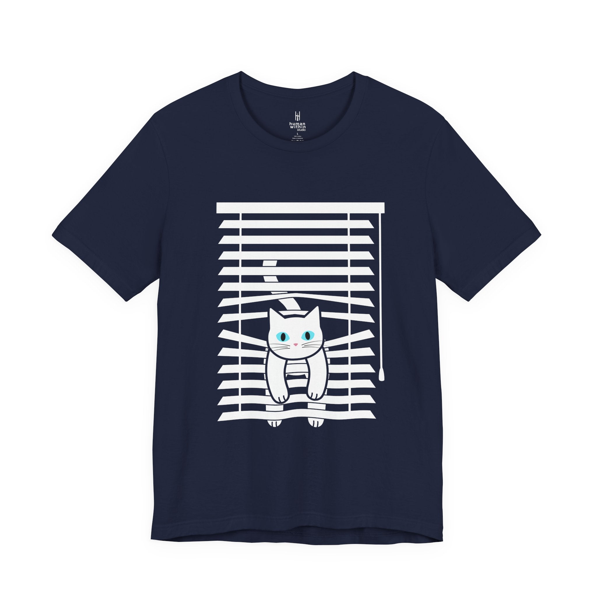 The Midnight Gaze: Cat in the Blinds Double-Sided Tee