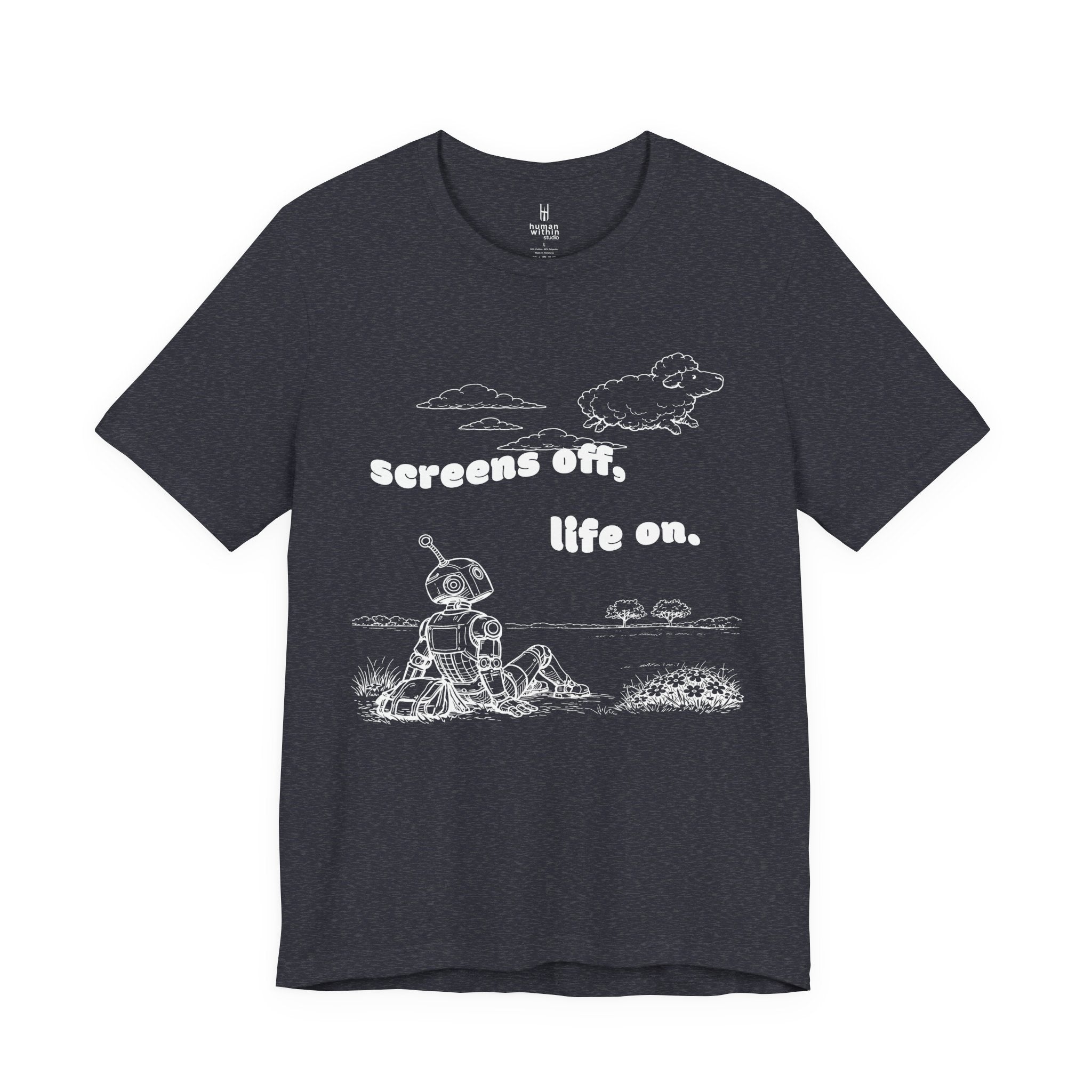 The Analog Observer: "Screens Off, Life On" Dark Retro Tee