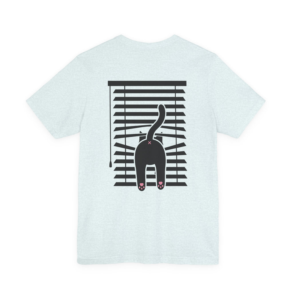 The Midnight Gaze: Black Cat in the Blinds Double-Sided Tee