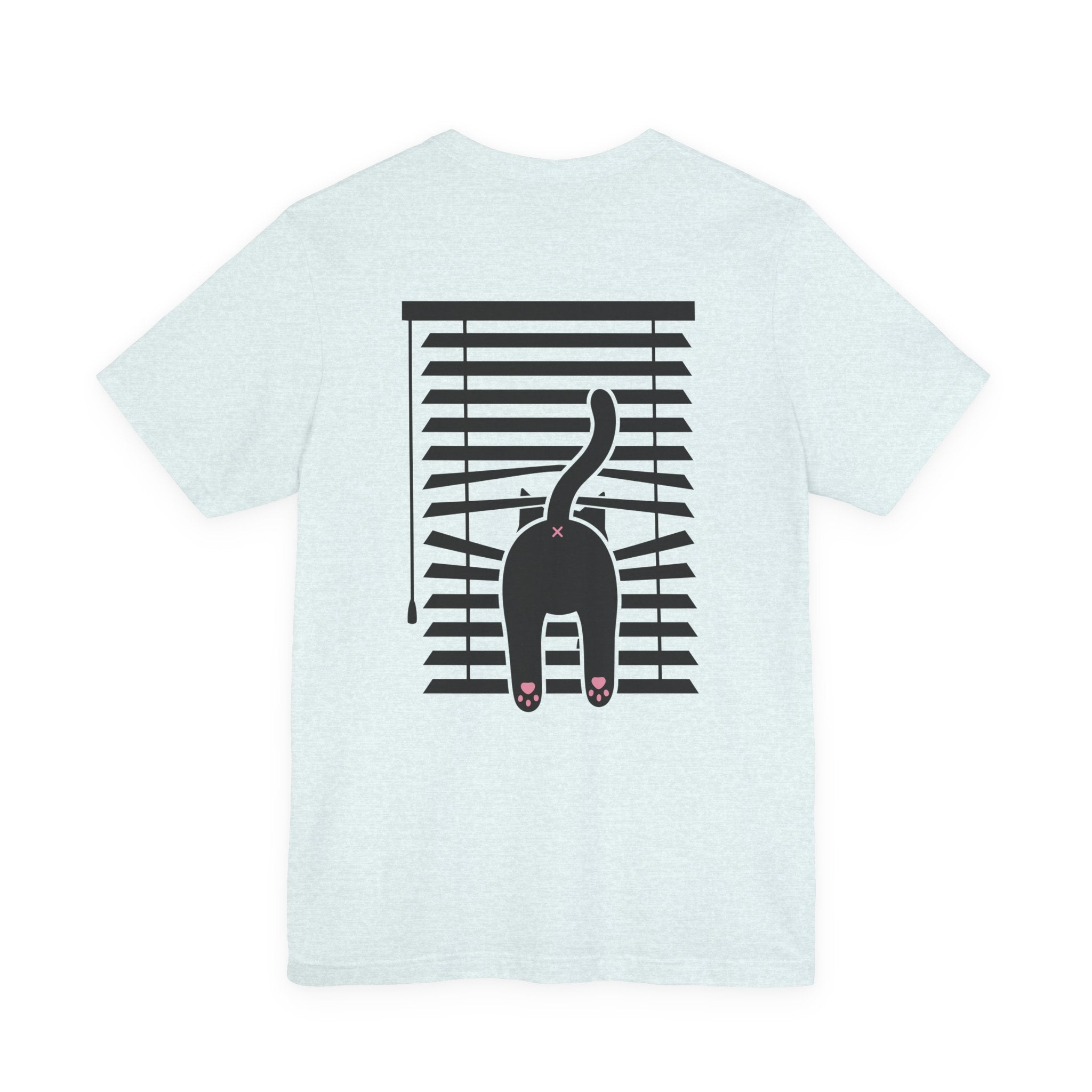 The Midnight Gaze: Black Cat in the Blinds Double-Sided Tee