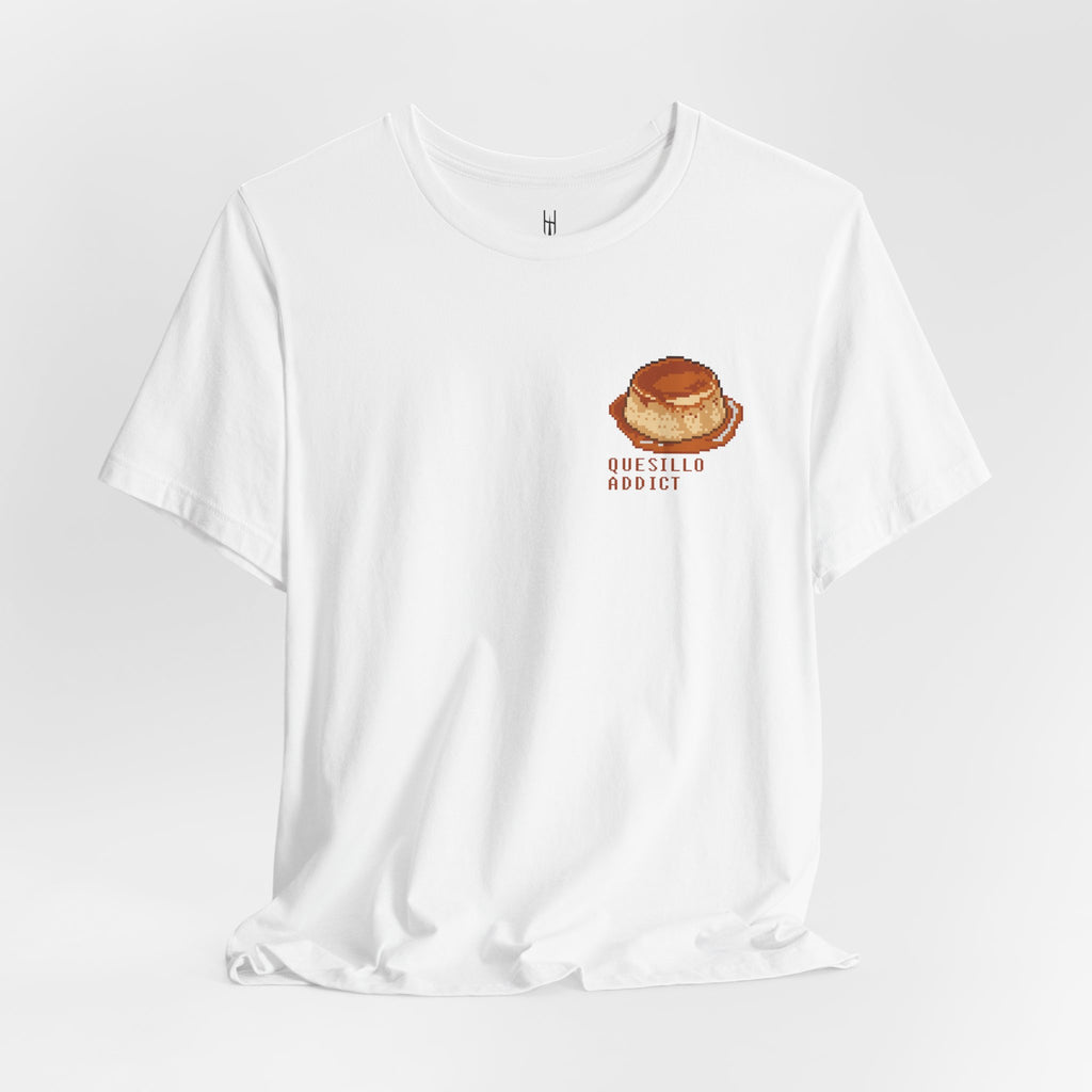 Venezuelan Quesillo Pixel Tee — Retro 8‑Bit Dessert Chest T‑Shirt