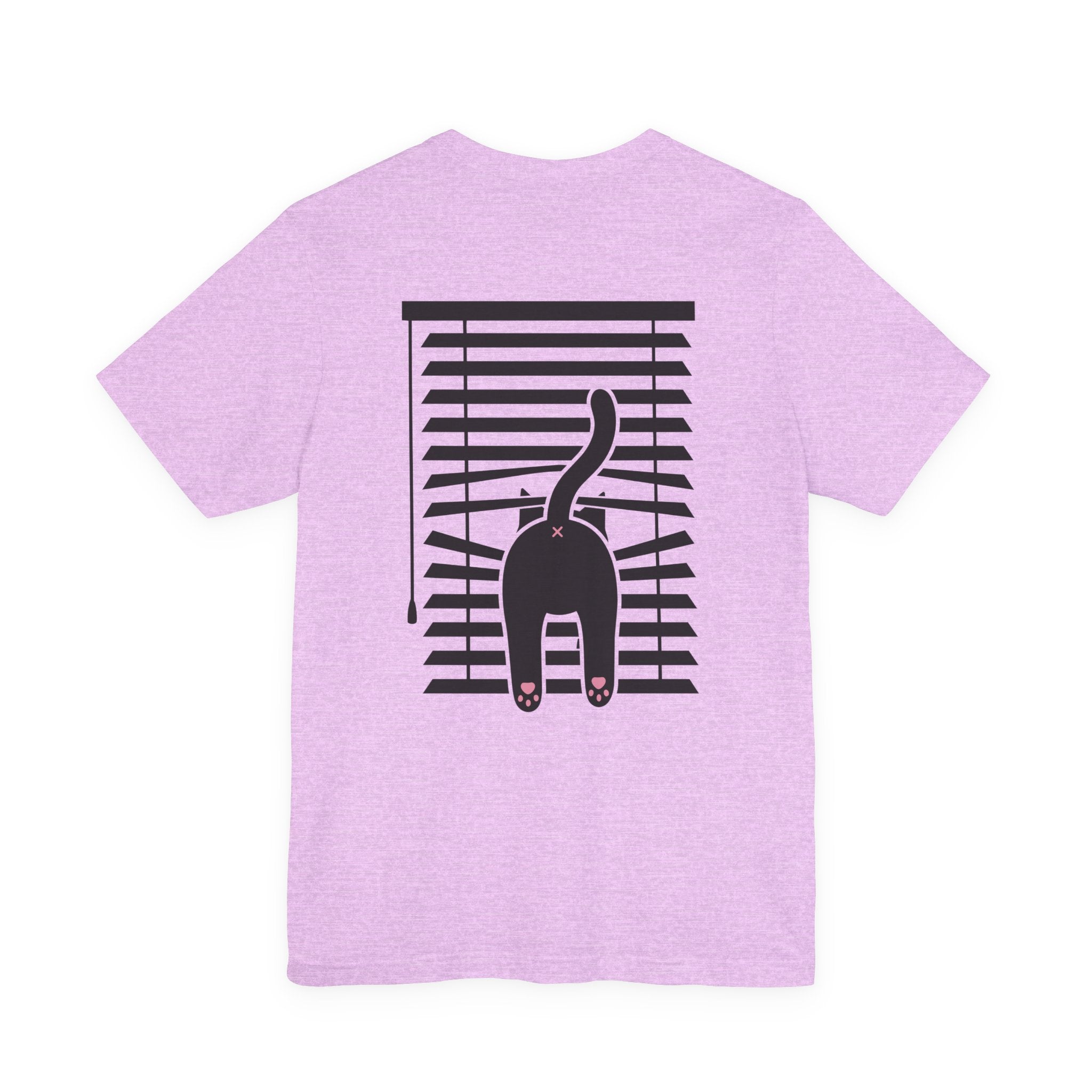 The Midnight Gaze: Black Cat in the Blinds Double-Sided Tee