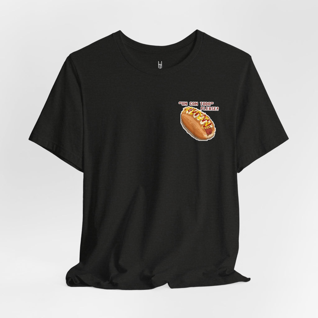 Pixel Street Food Tee — “Con Todo, Please!” Left Chest