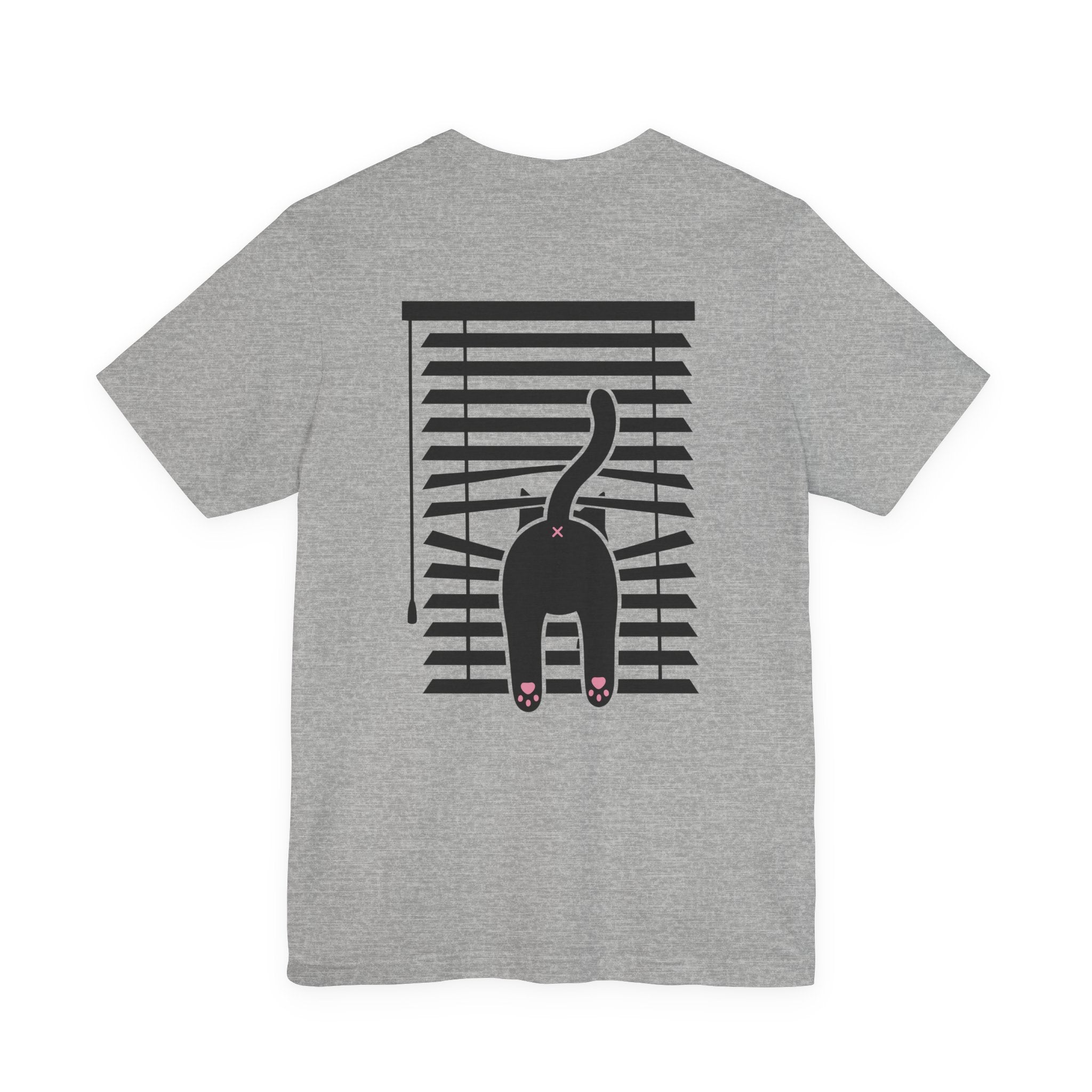 The Midnight Gaze: Black Cat in the Blinds Double-Sided Tee