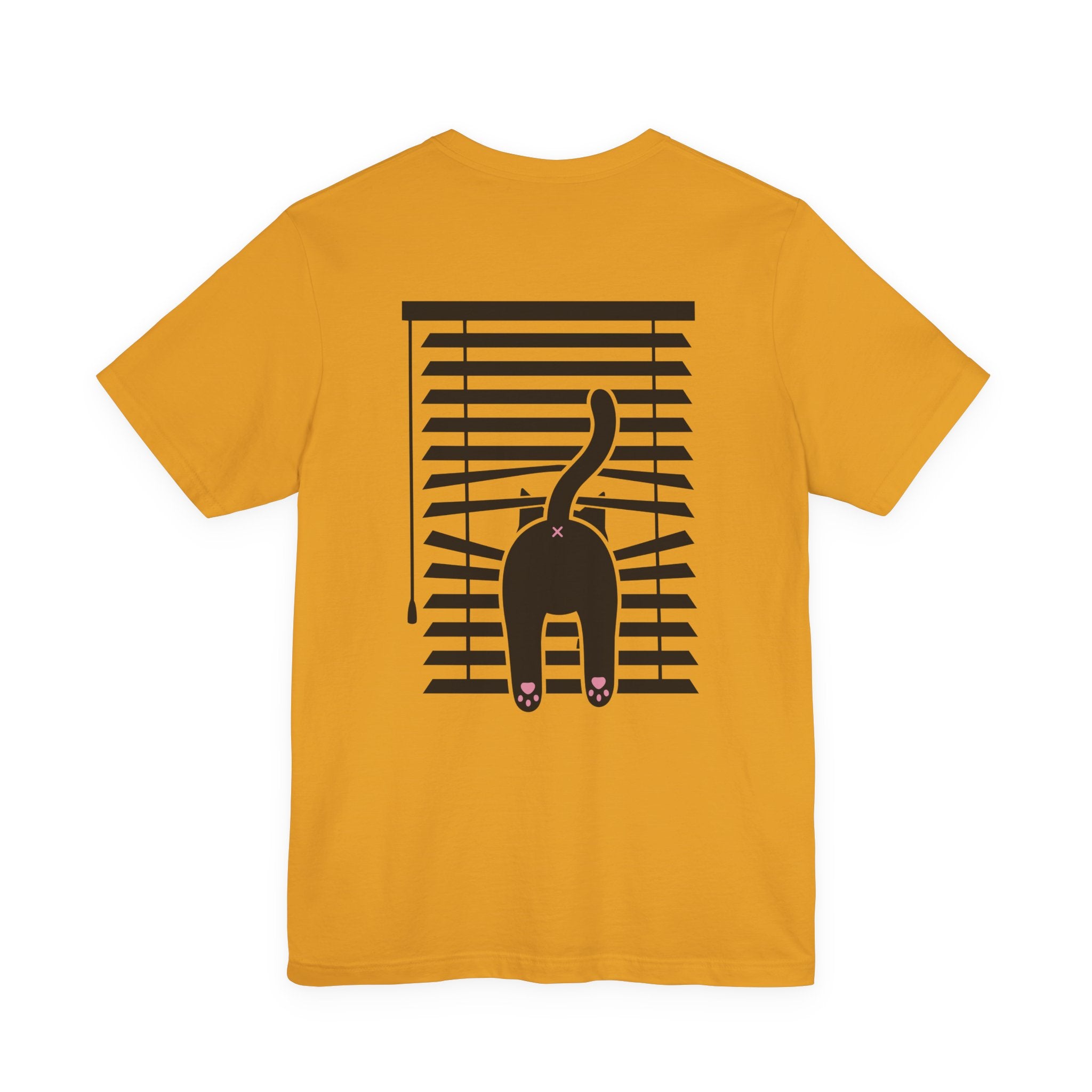 The Midnight Gaze: Black Cat in the Blinds Double-Sided Tee