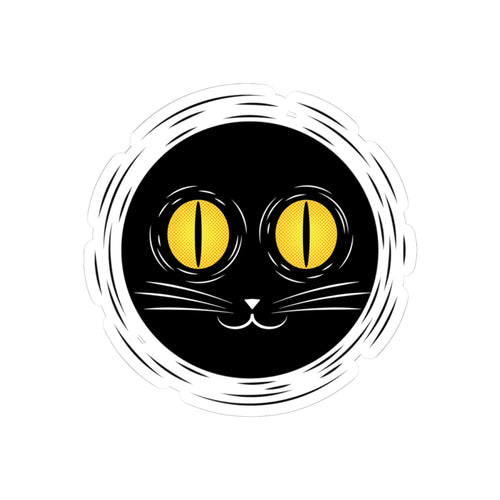 Glowing Eyes Black Cat Sticker | Dark Aesthetic Vinyl Decal | Laptop & Journal Art