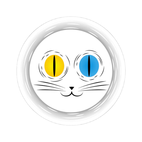 Odd-Eyed Cat Vinyl Sticker | Minimalist Aesthetic Decal for Laptops & Accessories