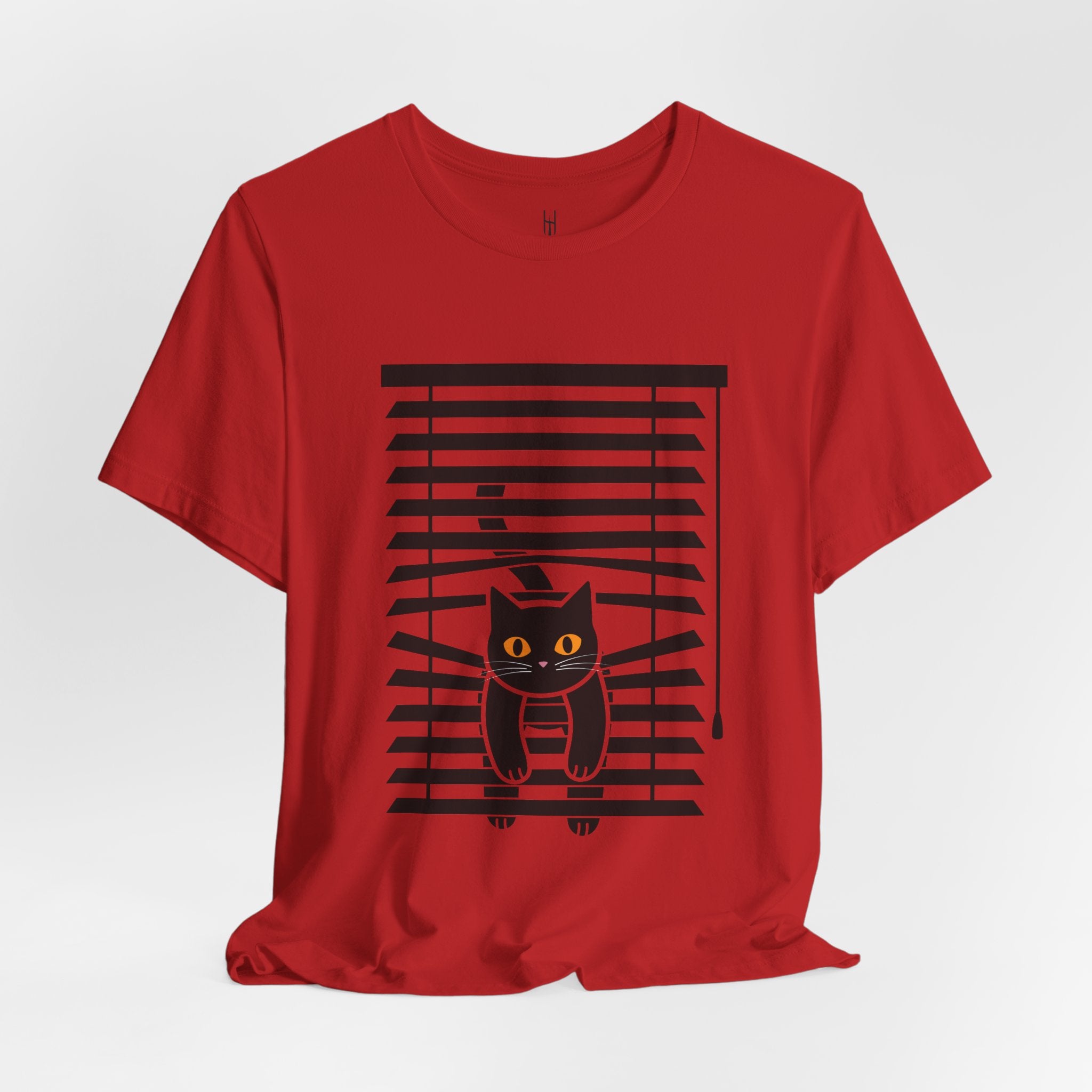 The Midnight Gaze: Black Cat in the Blinds Double-Sided Tee