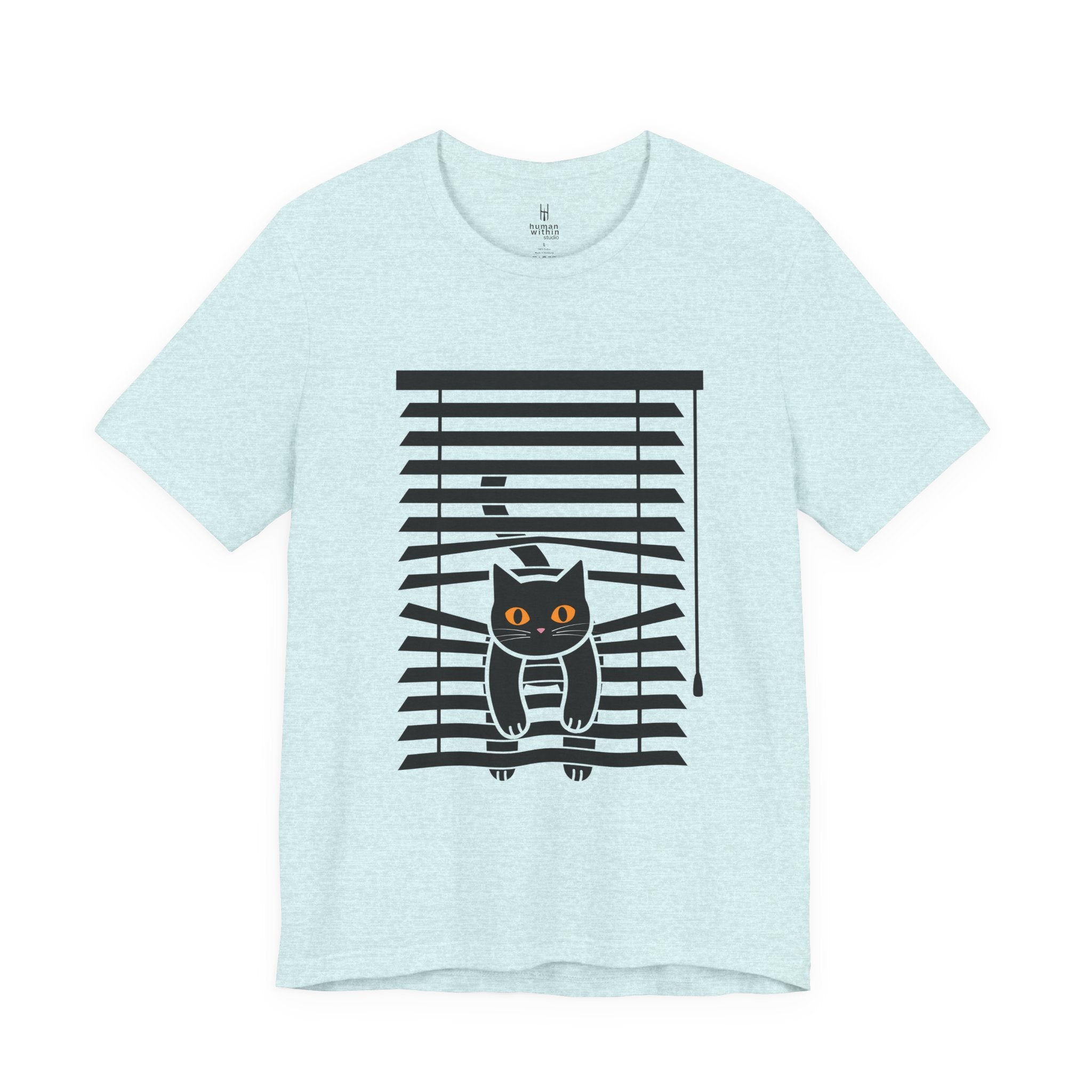 The Midnight Gaze: Black Cat in the Blinds Double-Sided Tee