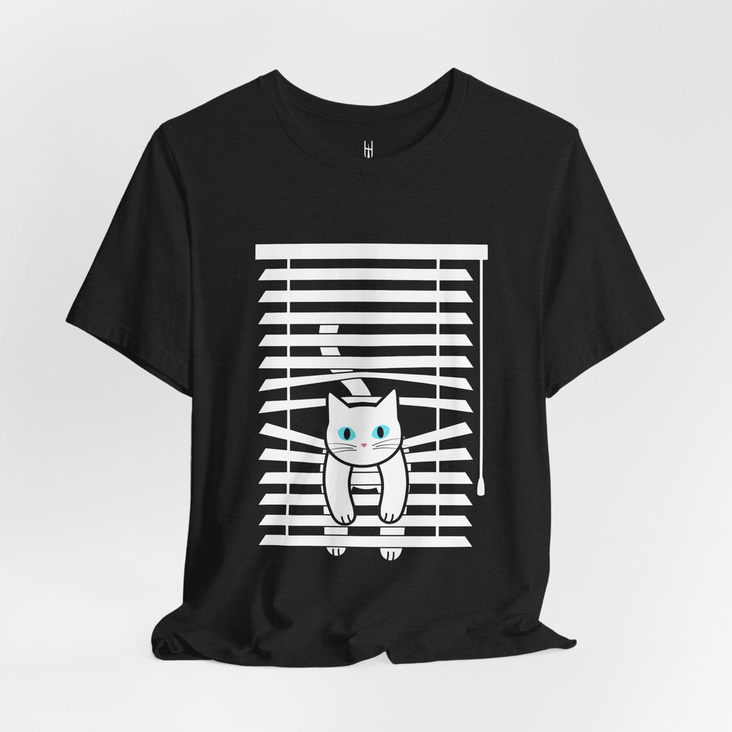 The Midnight Gaze: Cat in the Blinds Double-Sided Tee