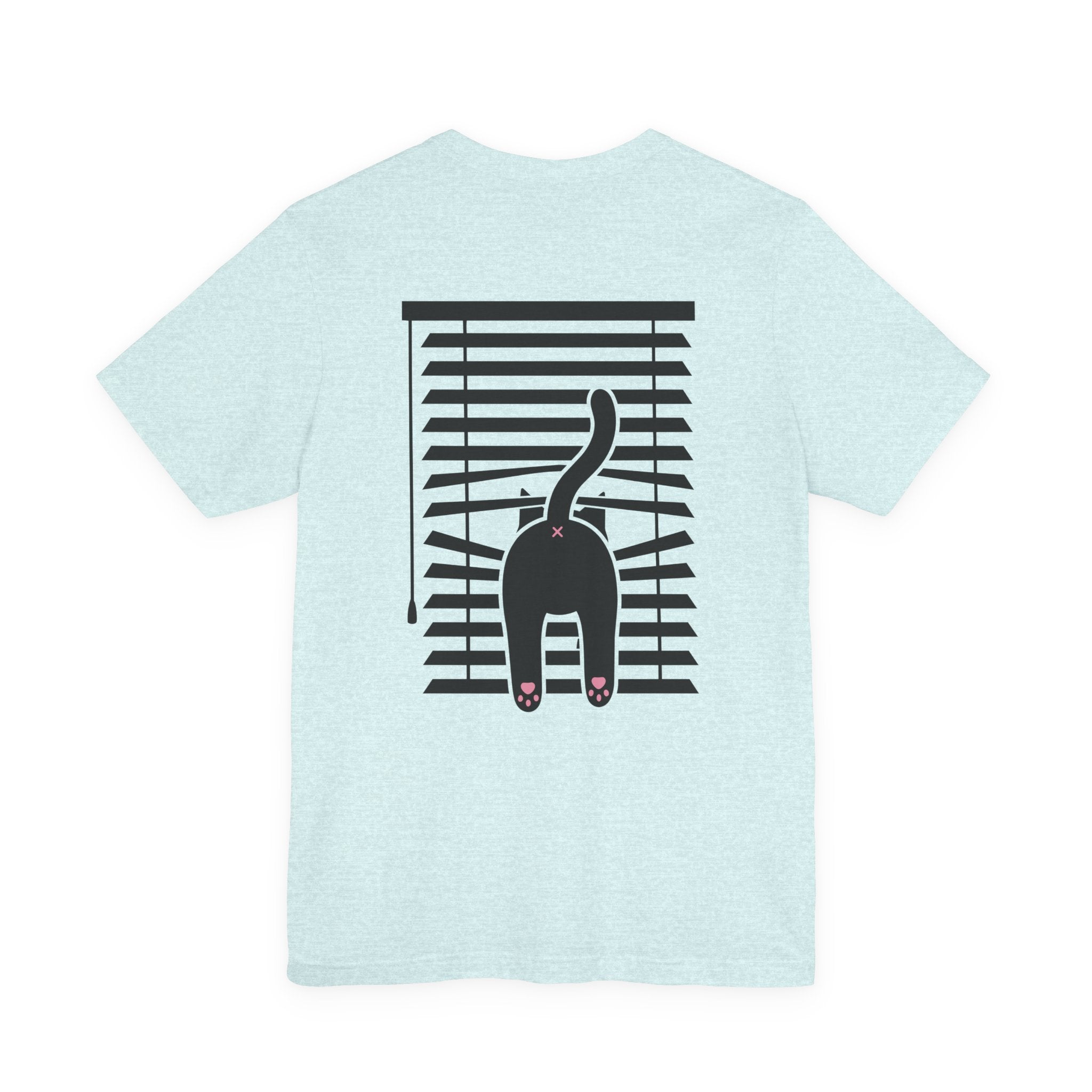 The Midnight Gaze: Black Cat in the Blinds Double-Sided Tee