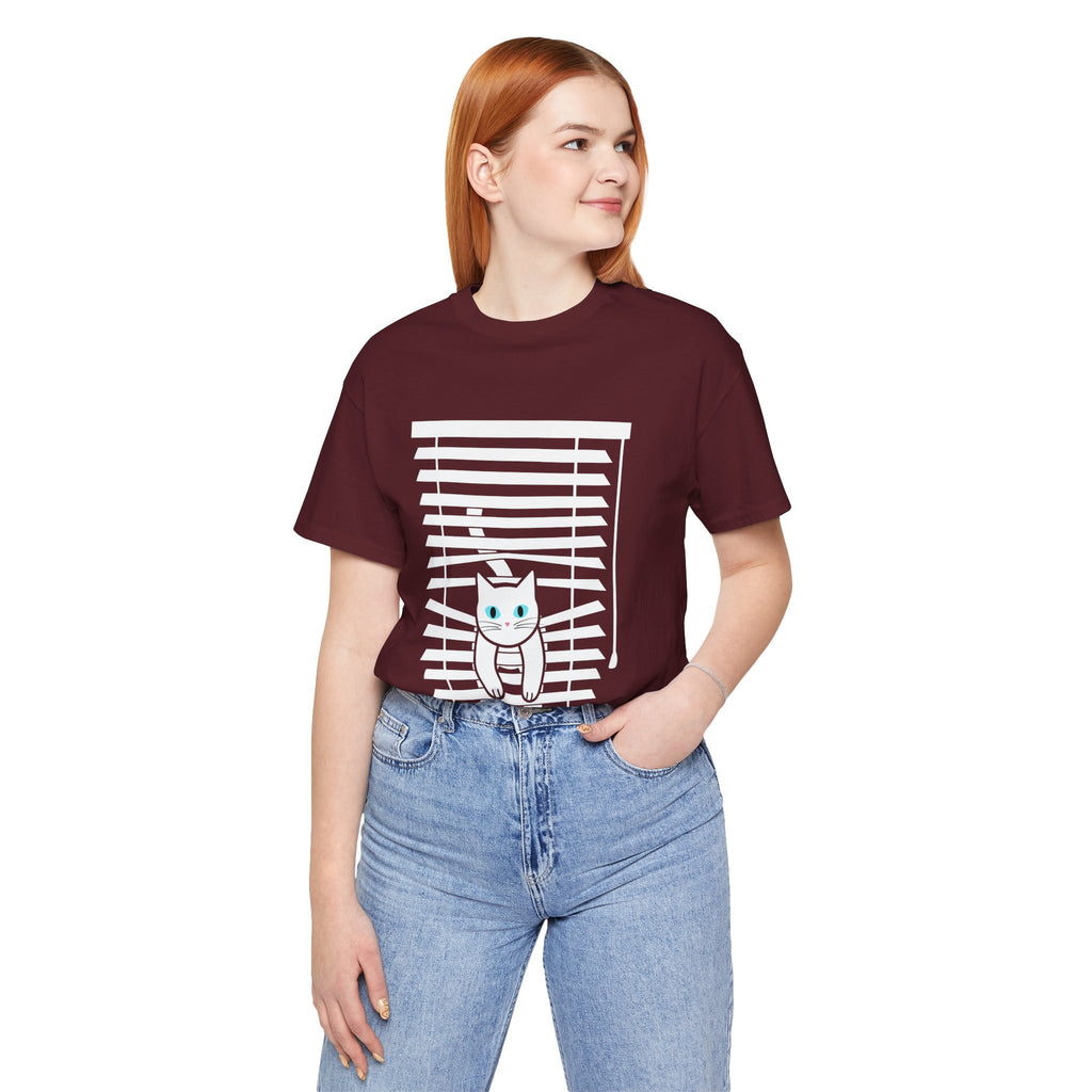 The Midnight Gaze: Cat in the Blinds Double-Sided Tee