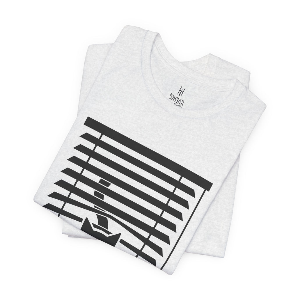 The Midnight Gaze: Black Cat in the Blinds Double-Sided Tee