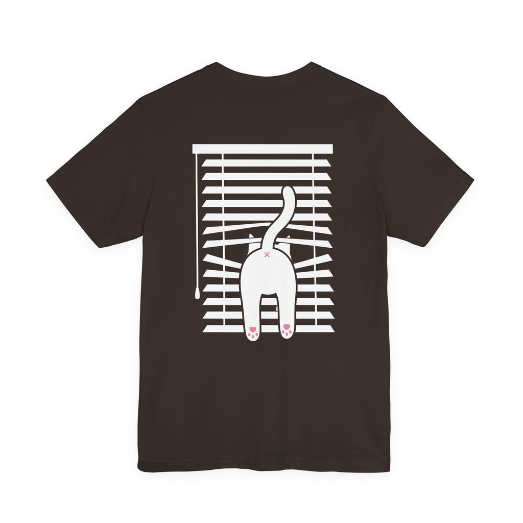 The Midnight Gaze: Cat in the Blinds Double-Sided Tee