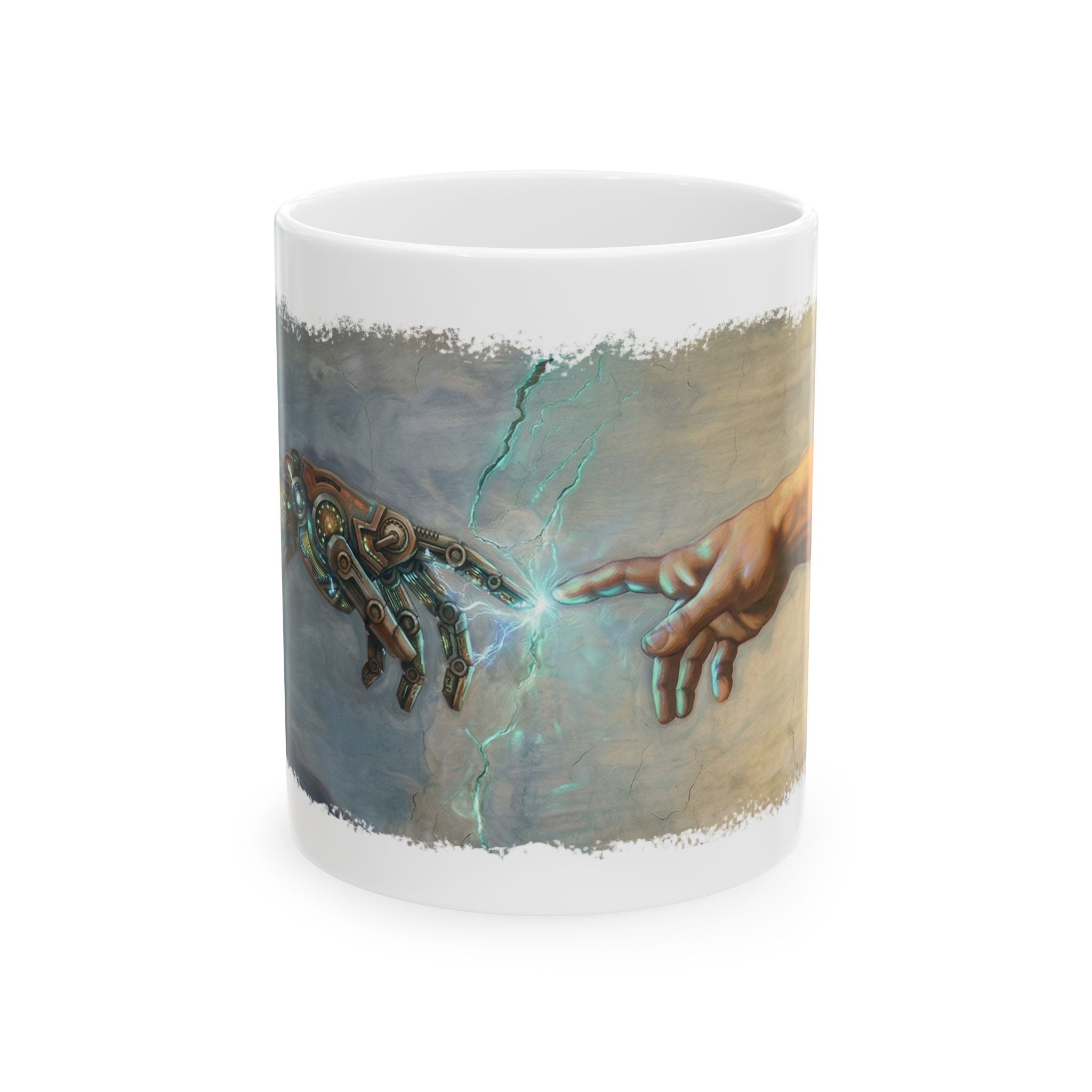 Creation Spark: Human & Robot Hands Mug