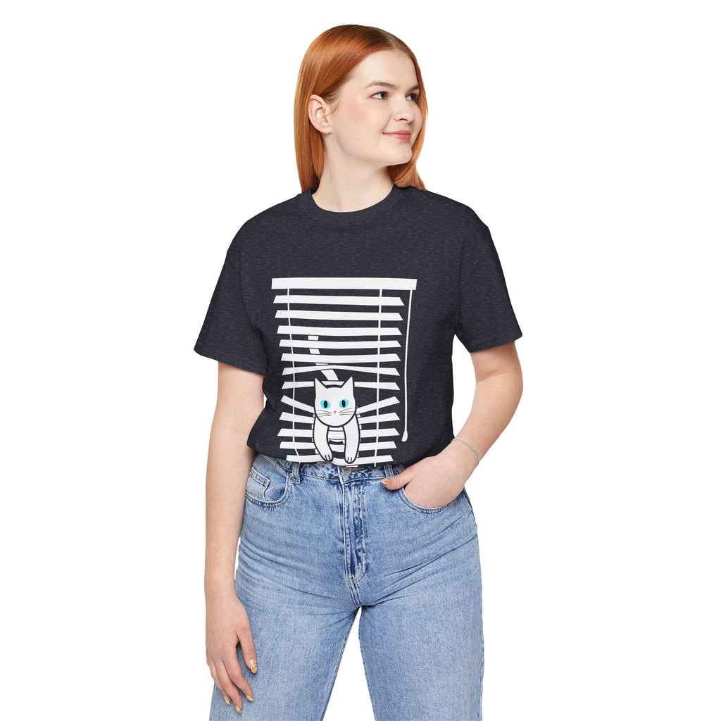 The Midnight Gaze: Cat in the Blinds Double-Sided Tee