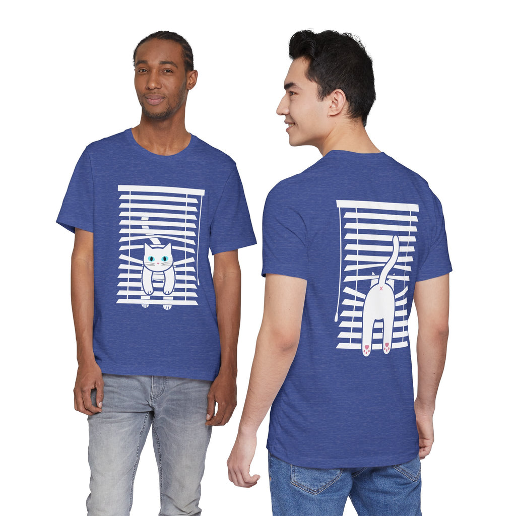 The Midnight Gaze: Cat in the Blinds Double-Sided Tee