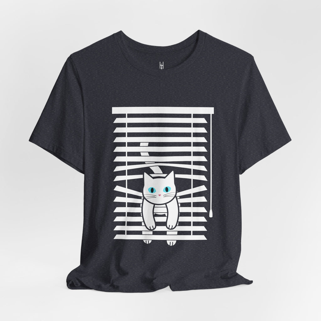 The Midnight Gaze: Cat in the Blinds Double-Sided Tee