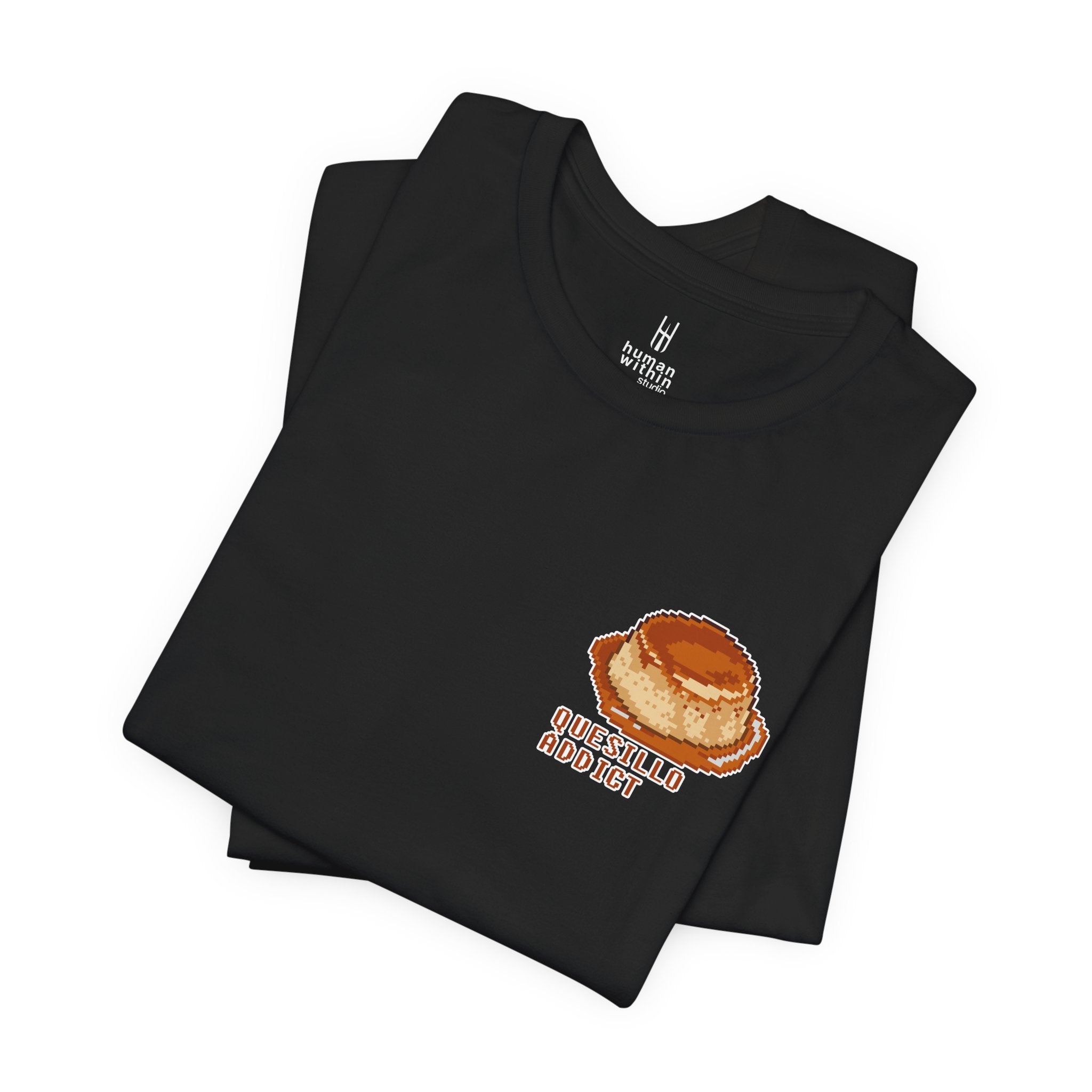 Venezuelan Quesillo Pixel Tee — Retro 8‑Bit Dessert Chest T‑Shirt